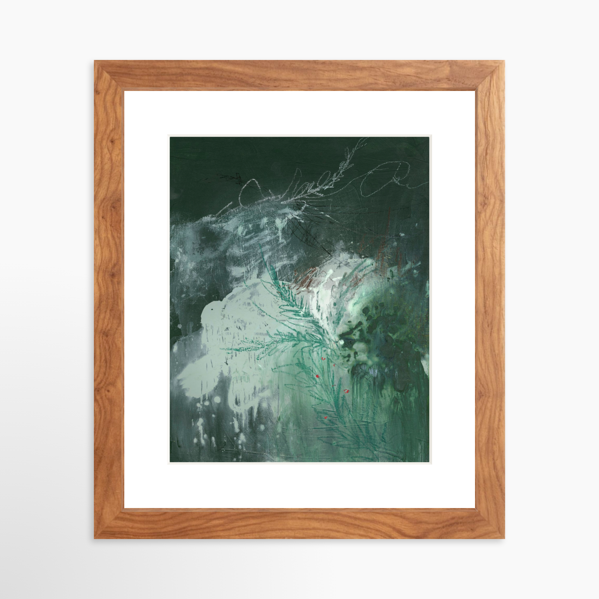 8x10 / Light Walnut Frame + White Mat