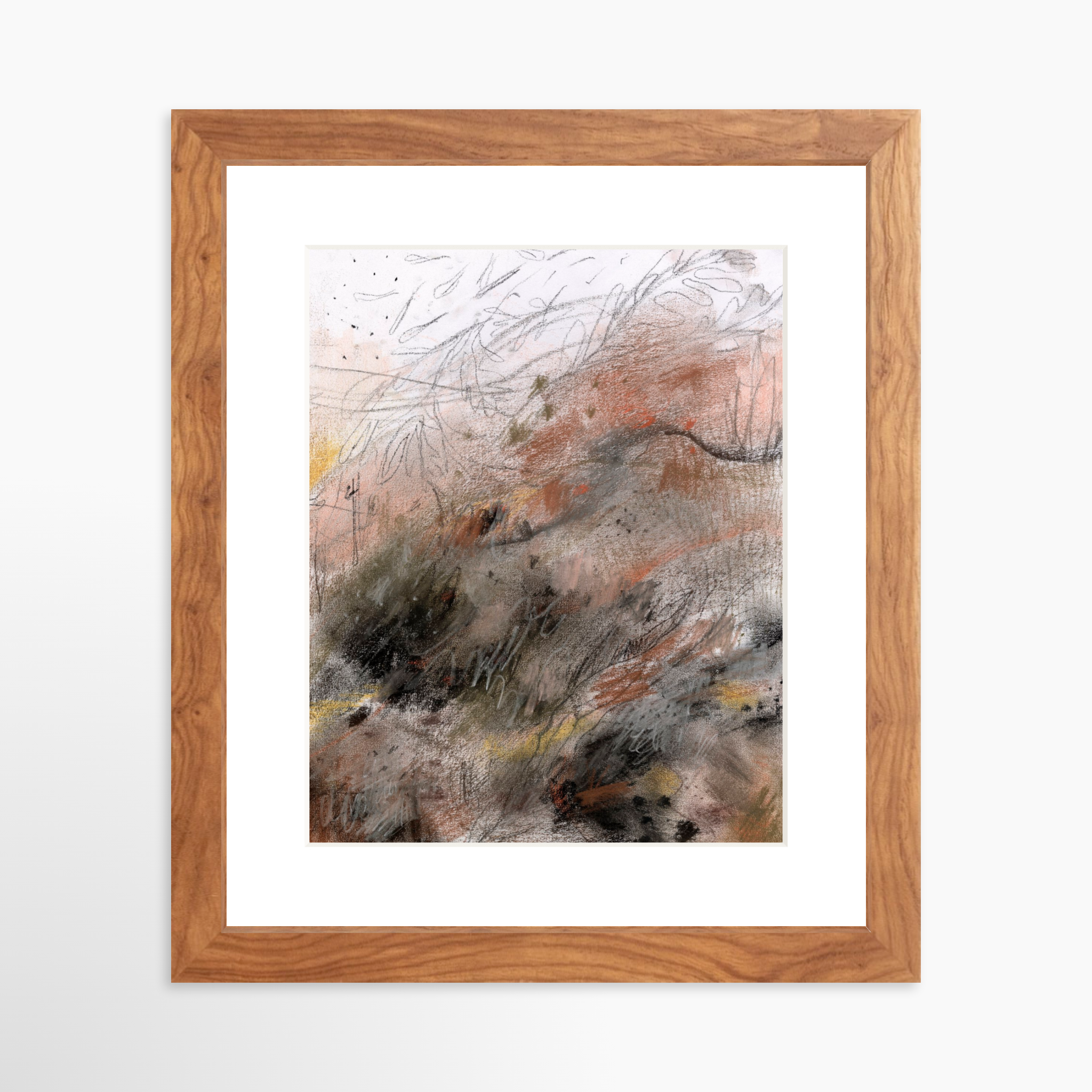 8x10 / Light Walnut Frame + White Mat