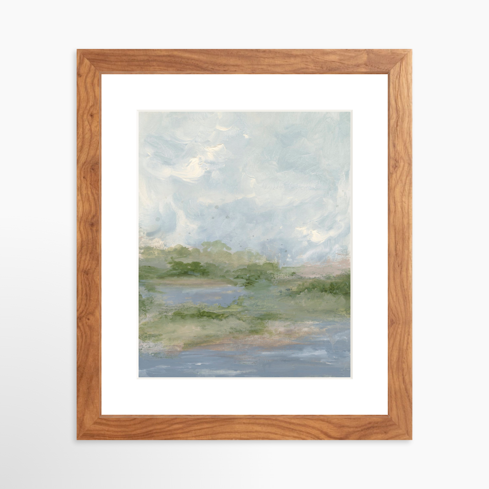 8x10 / Light Walnut Frame + White Mat