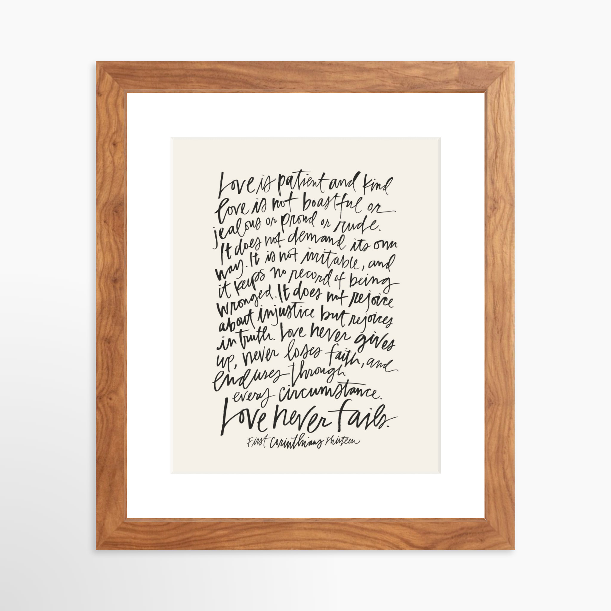 8x10 / Light Walnut Frame + White Mat
