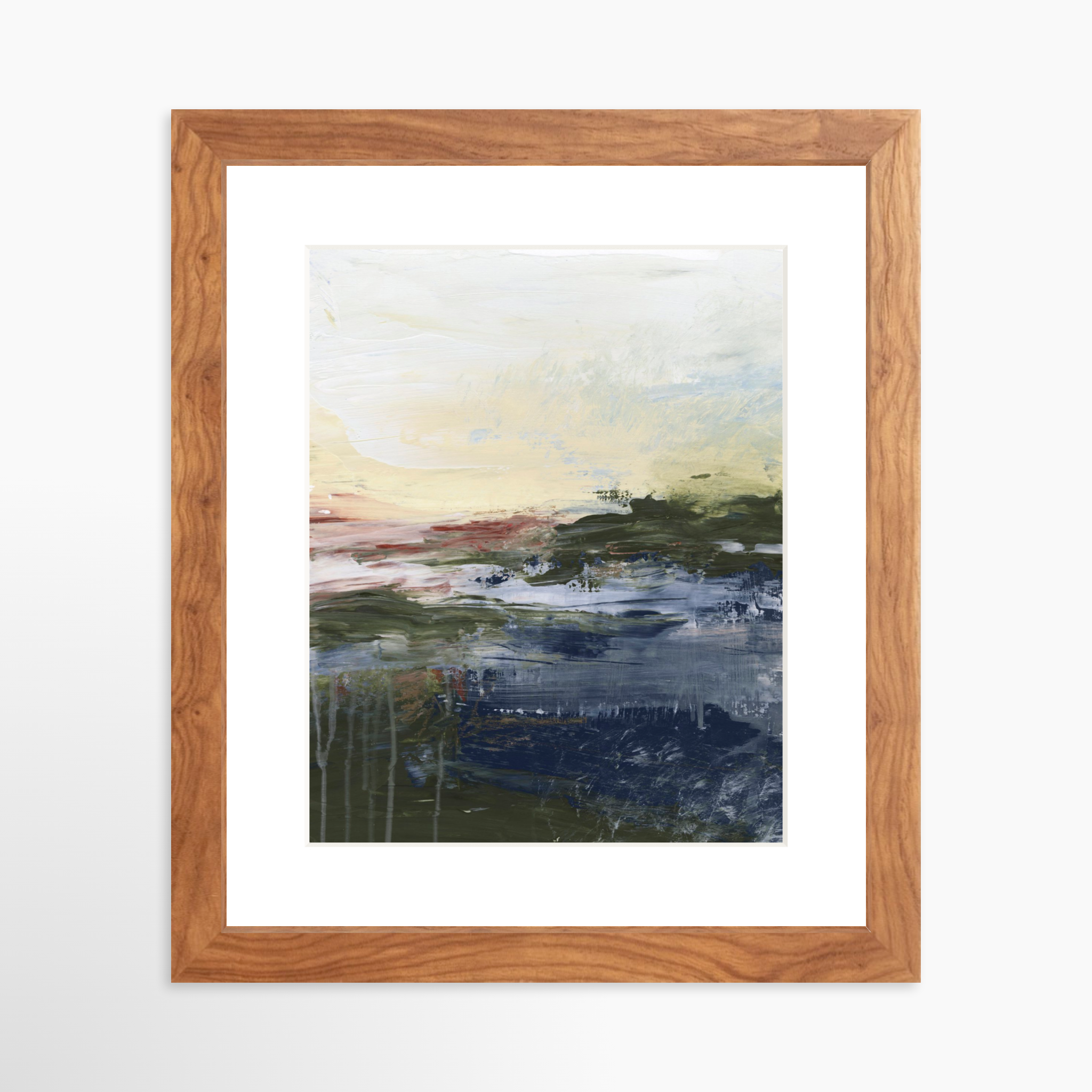 8x10 / Light Walnut Frame + White Mat