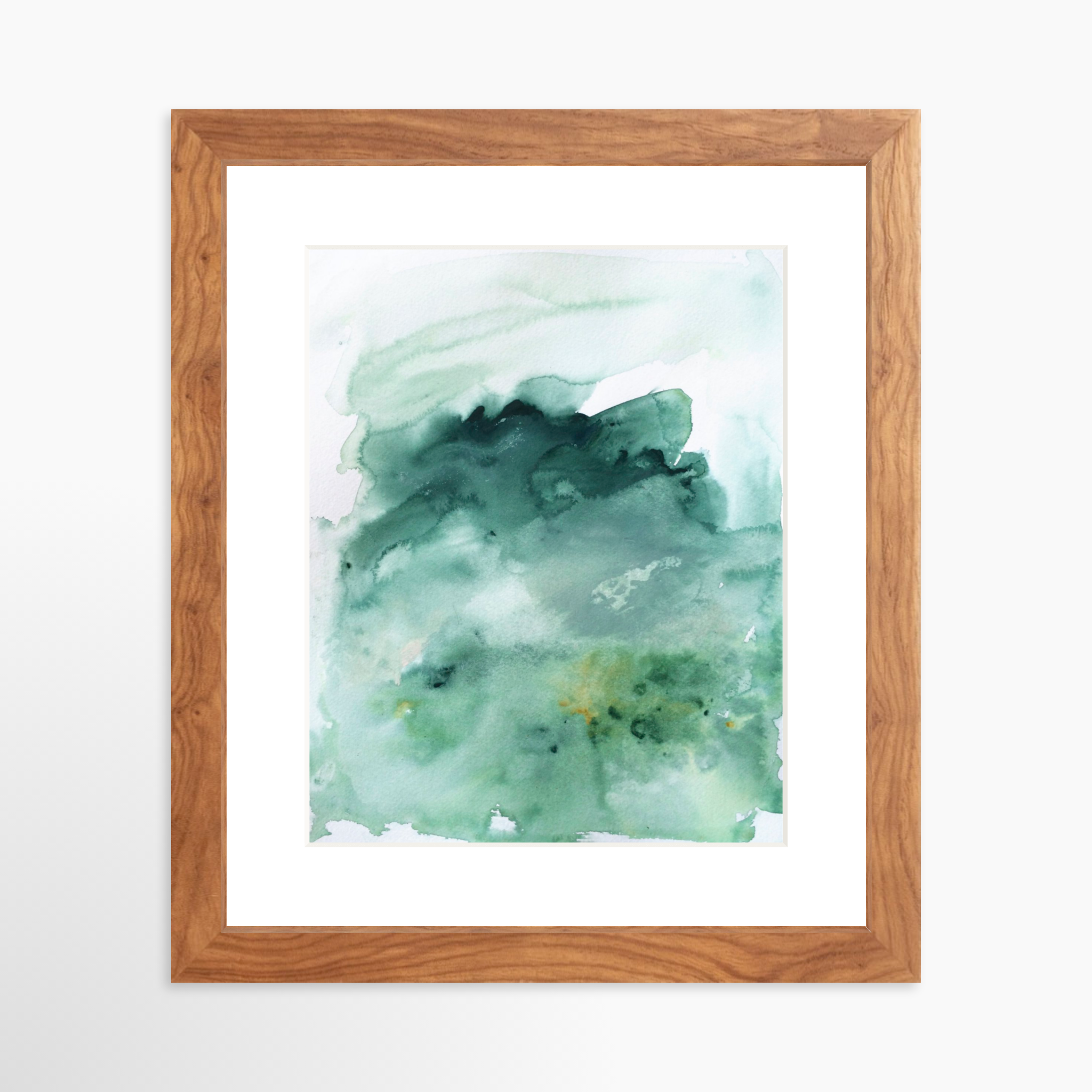 8x10 / Light Walnut Frame + White Mat