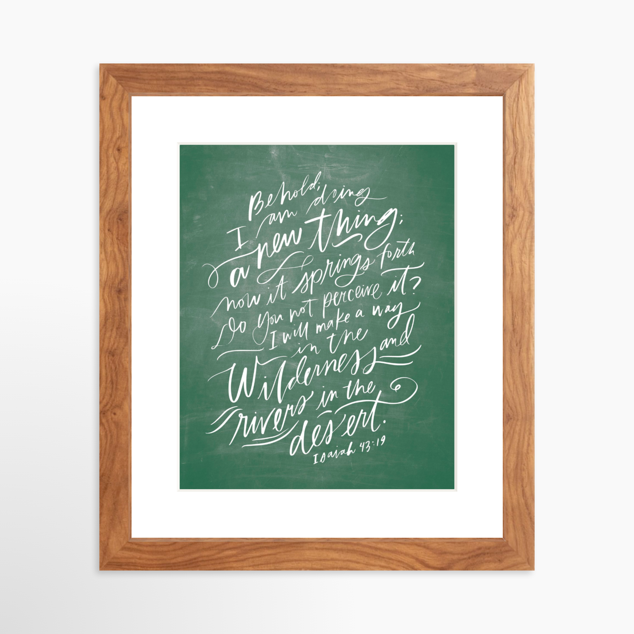 8x10 / Light Walnut Frame + White Mat