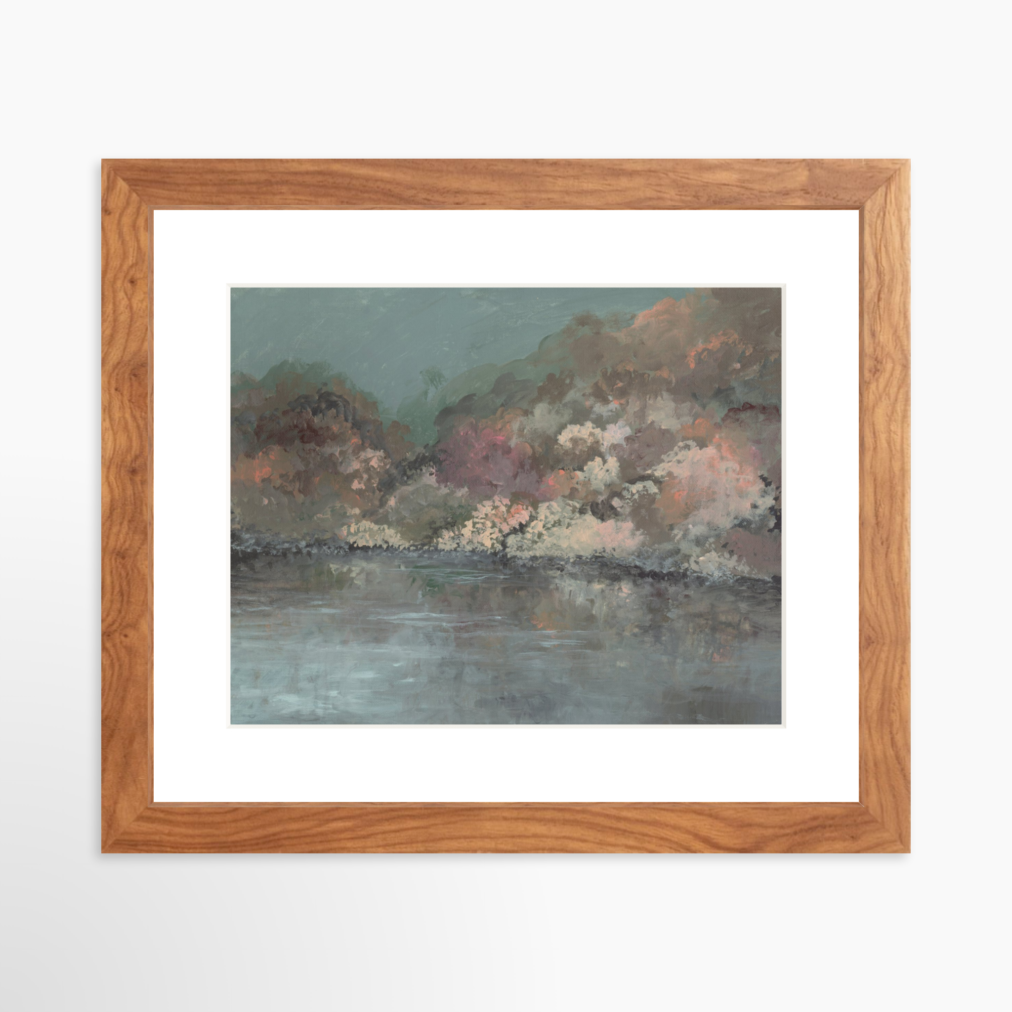 10x8 / Light Walnut Frame + White Mat