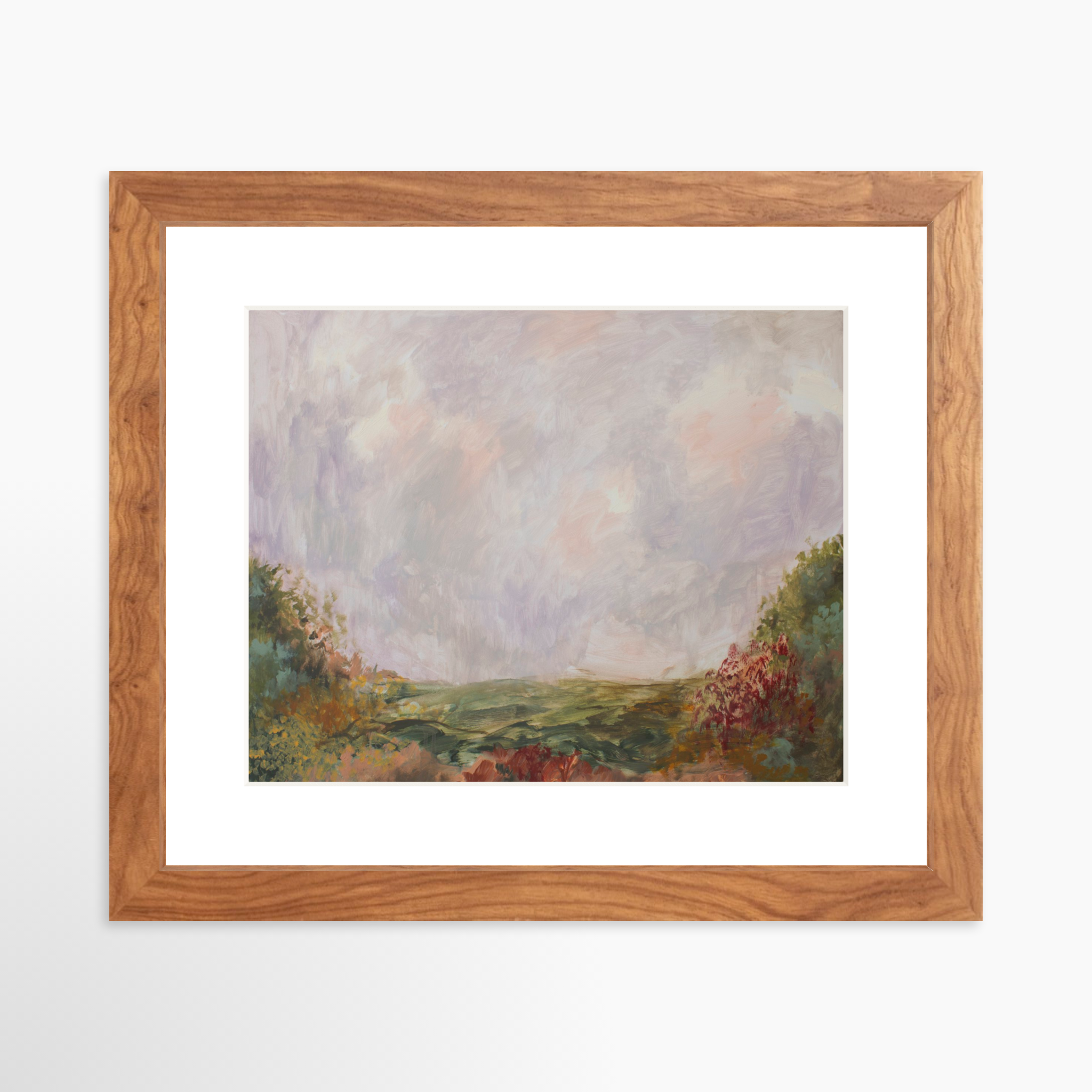 10x8 / Light Walnut Frame + White Mat