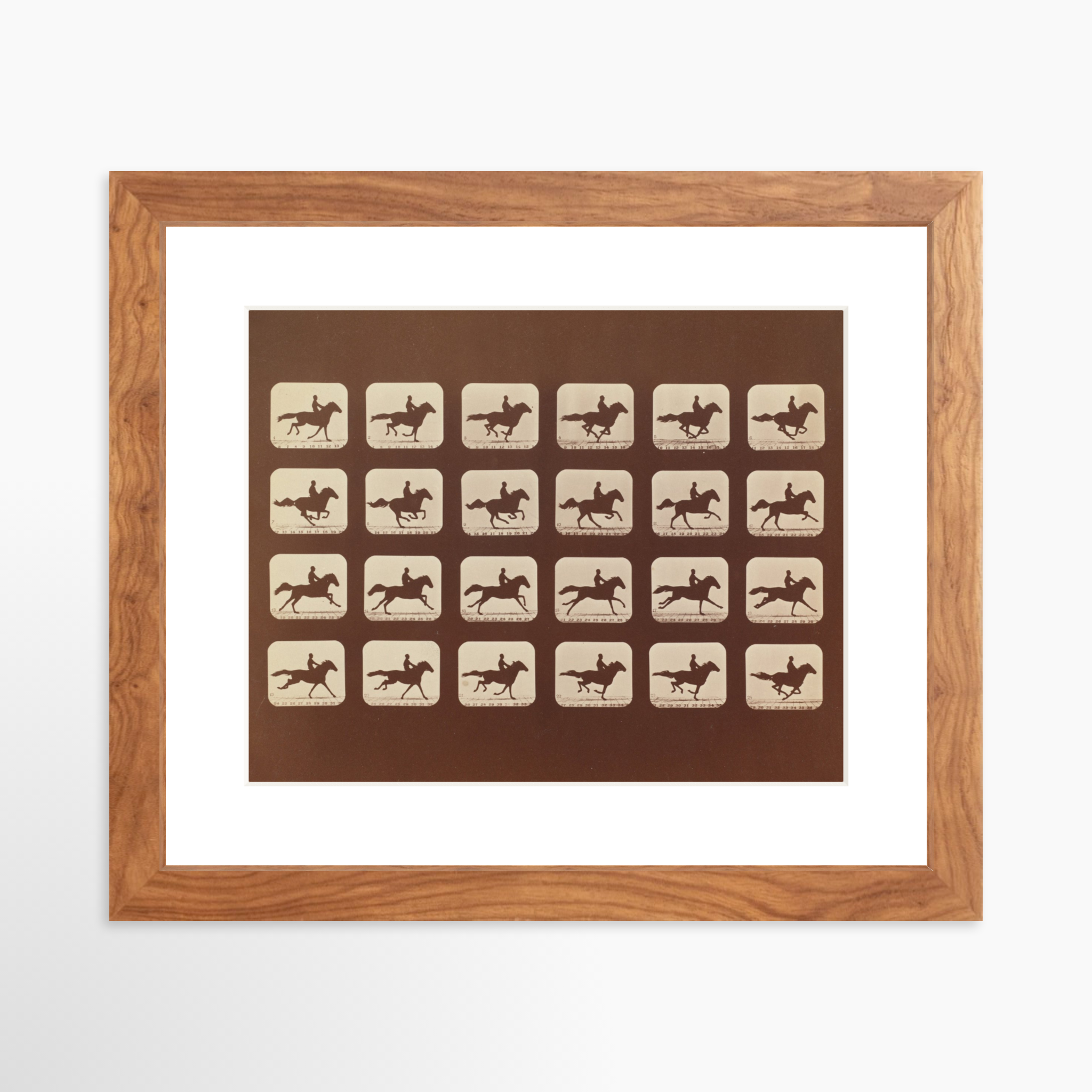 10x8 / Light Walnut Frame + White Mat