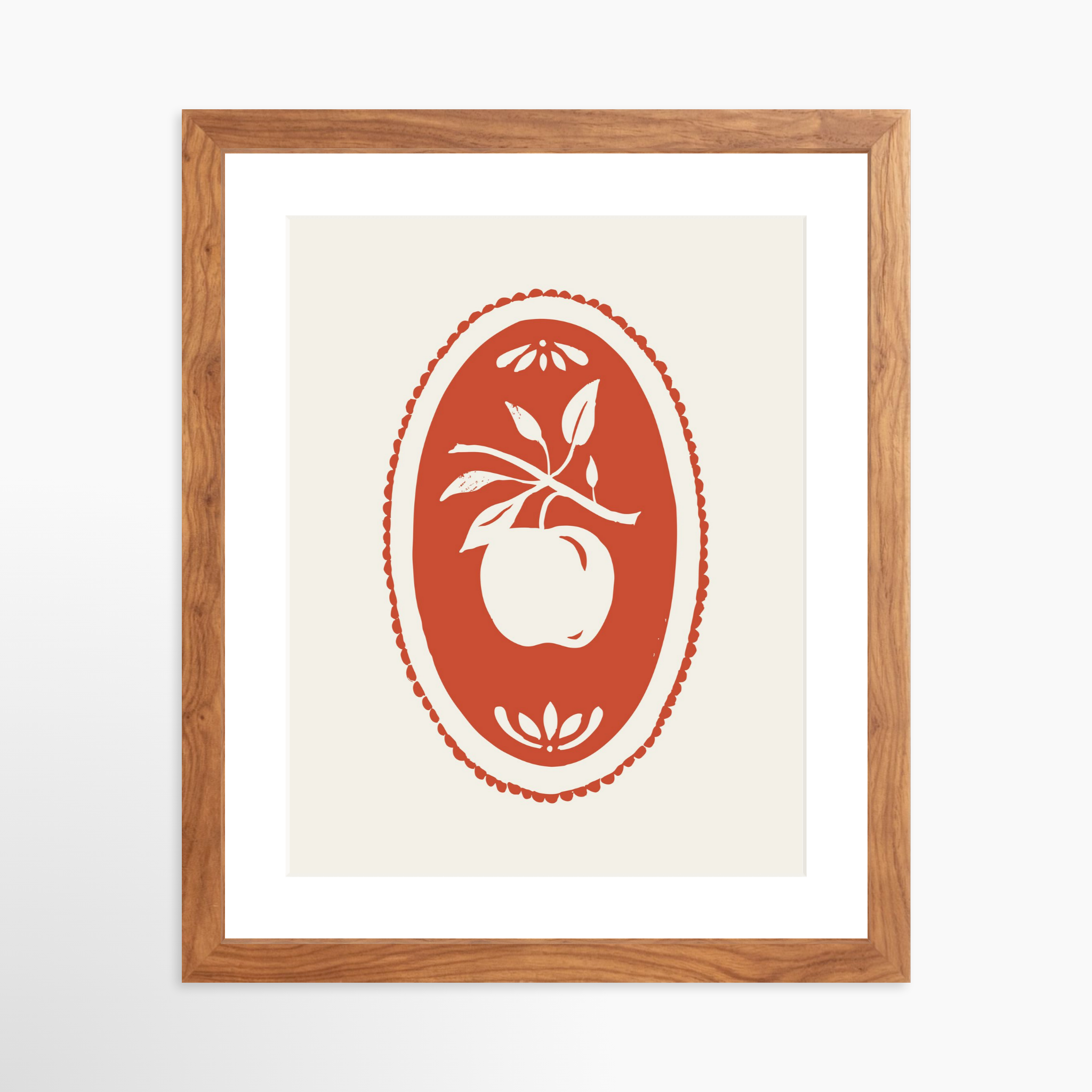 11x14 / Light Walnut Frame + White Mat