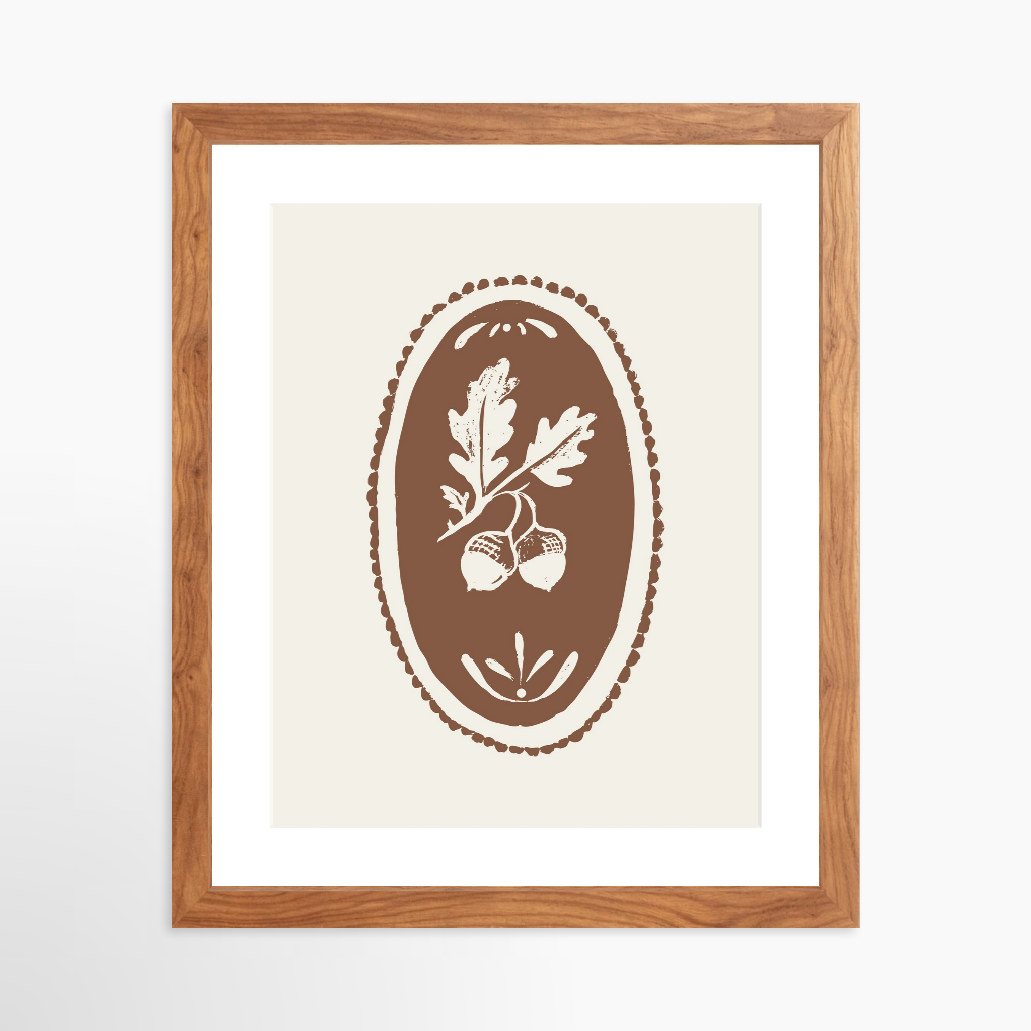 11x14 / Light Walnut Frame + White Mat