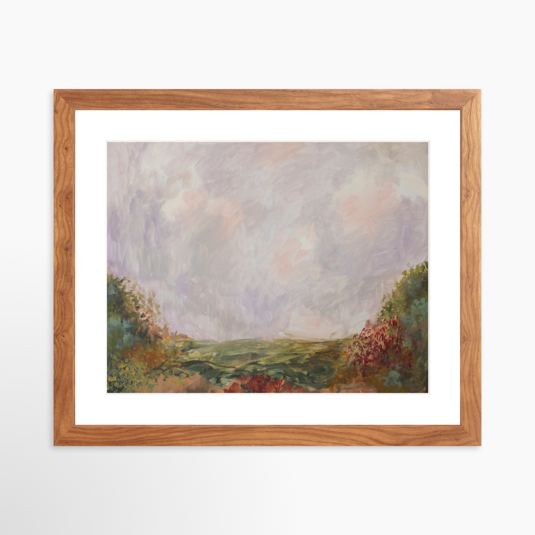 14x11 / Light Walnut Frame + White Mat