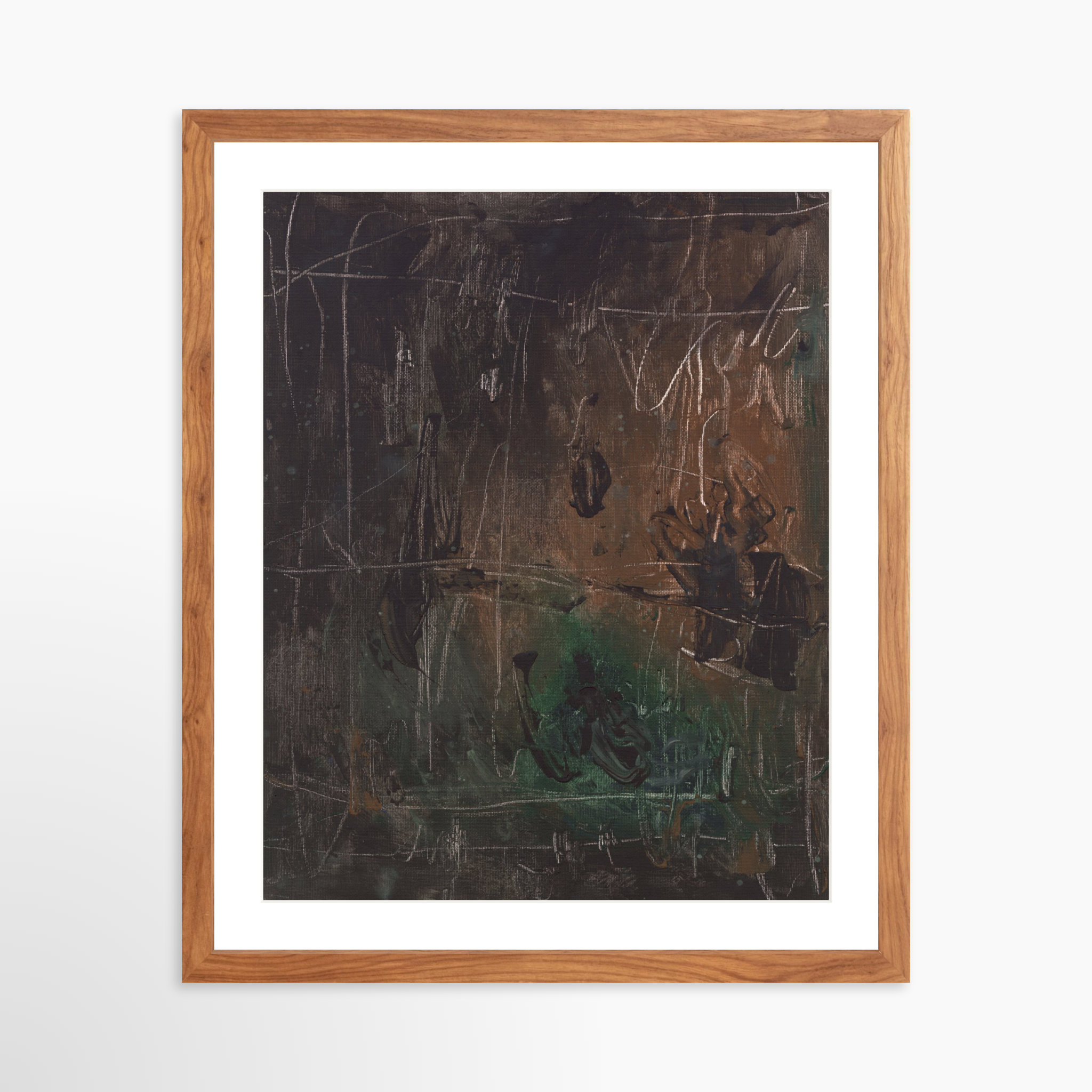 16x20 / Light Walnut Frame + White Mat