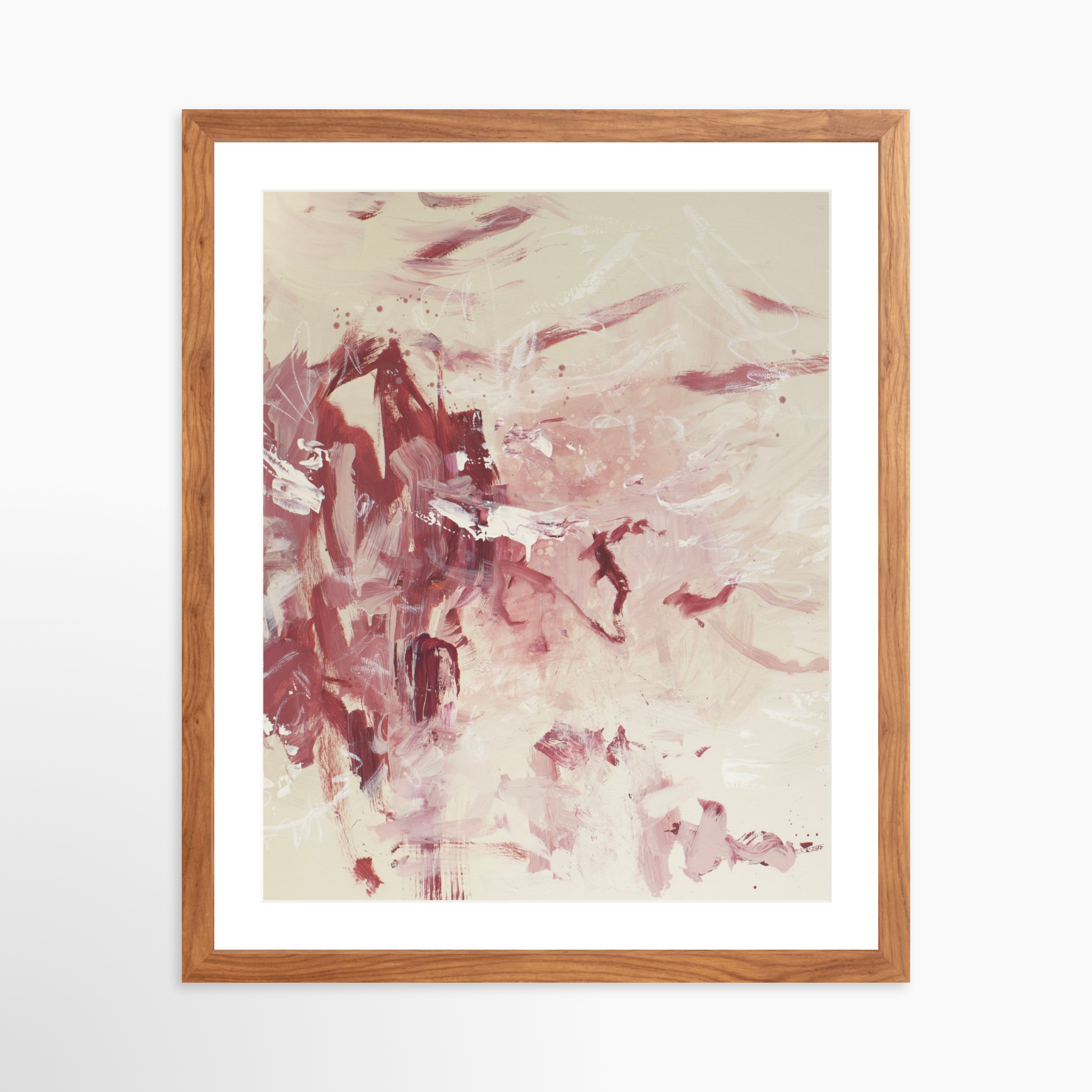 16x20 / Light Walnut Frame + White Mat