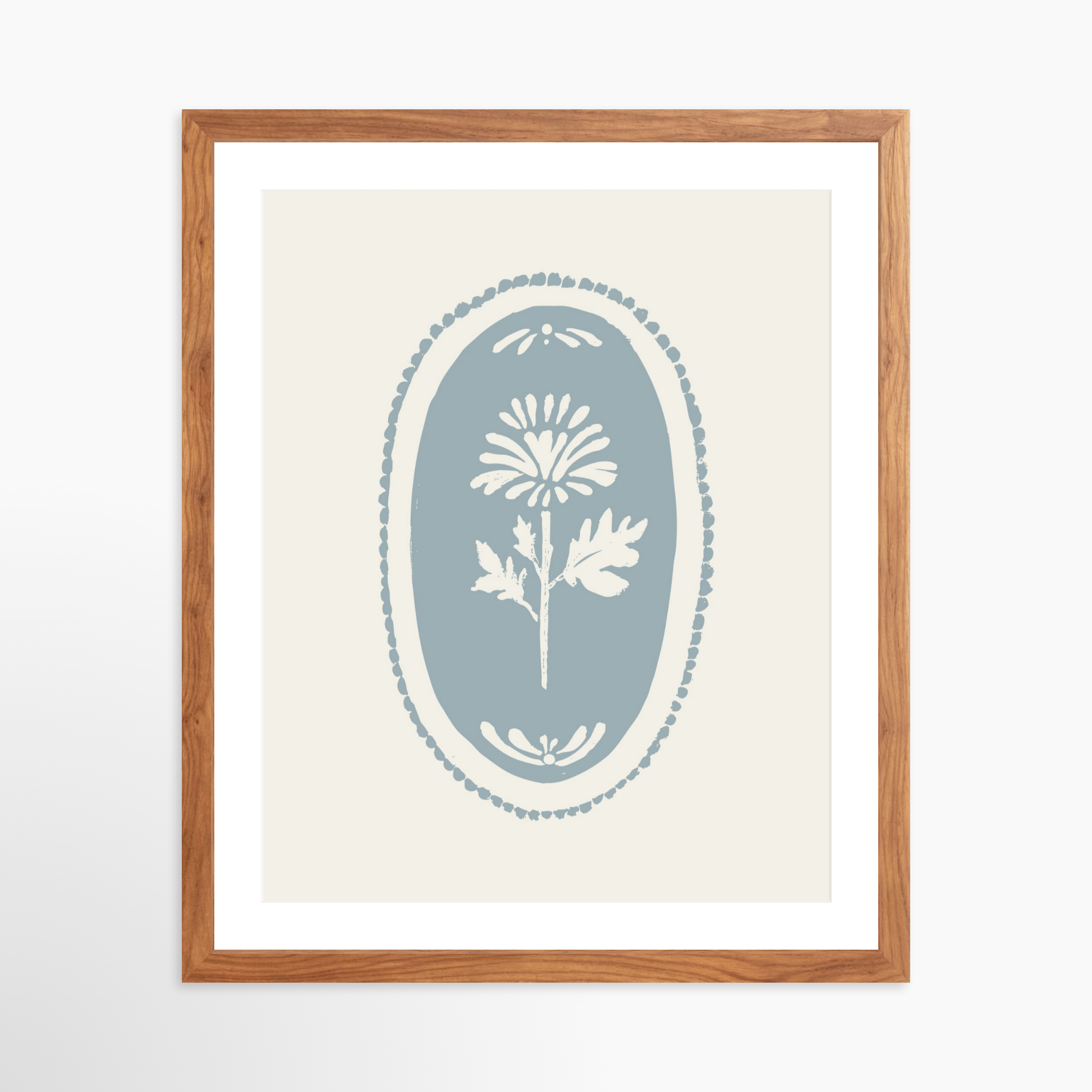 16x20 / Light Walnut Frame + White Mat