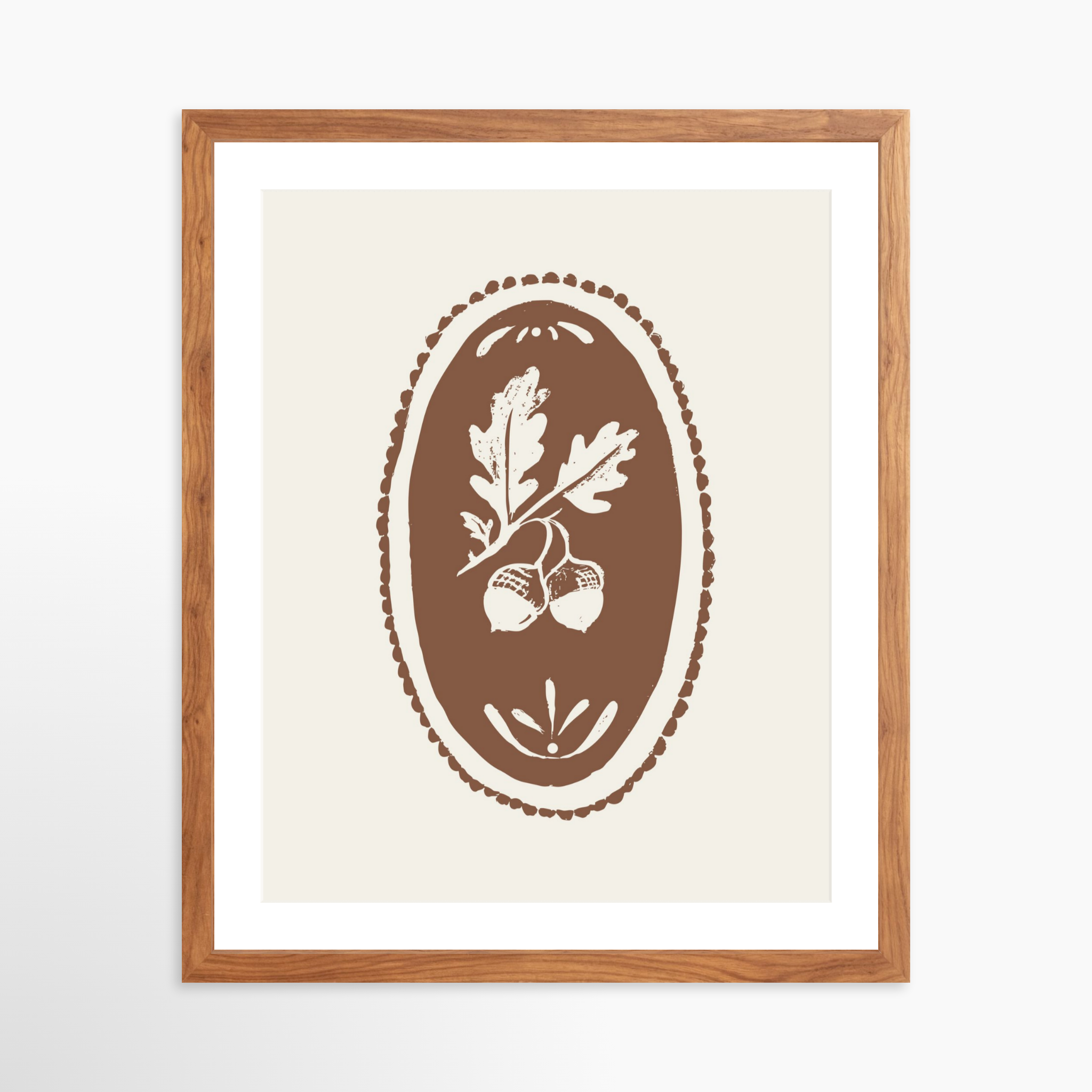 16x20 / Light Walnut Frame + White Mat