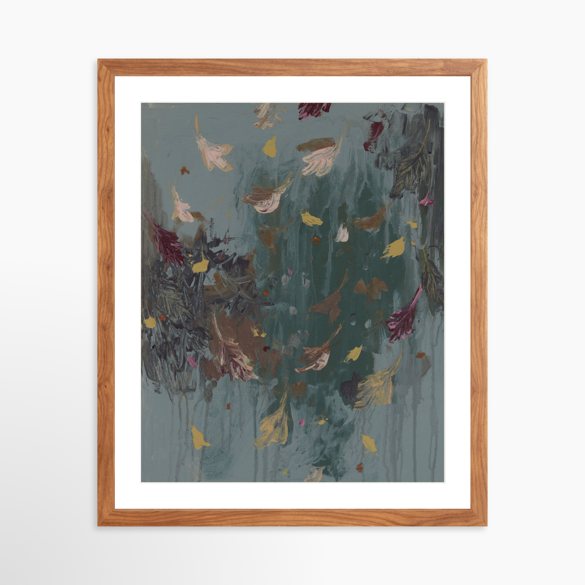 16x20 / Light Walnut Frame + White Mat