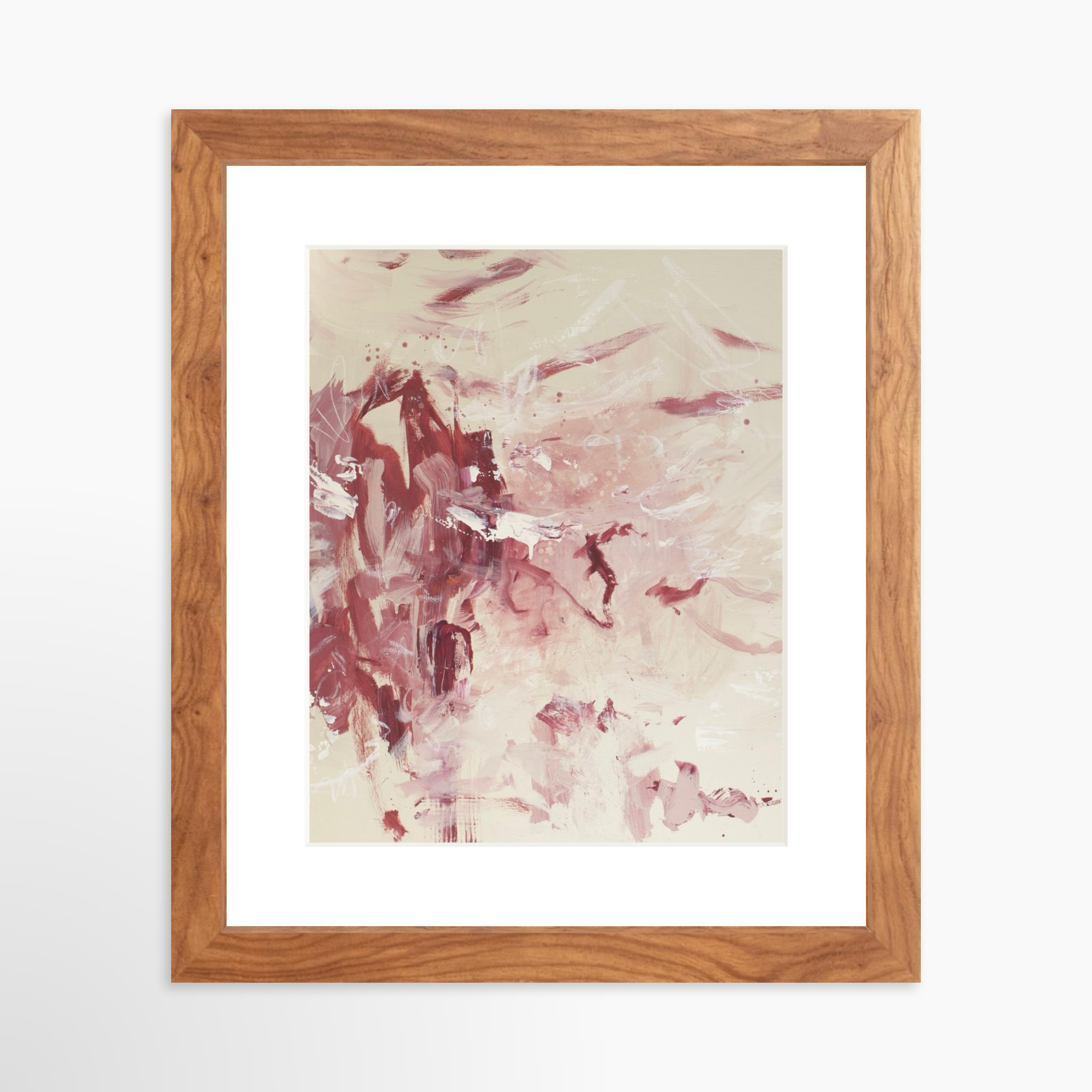 8x10 / Light Walnut Frame + White Mat