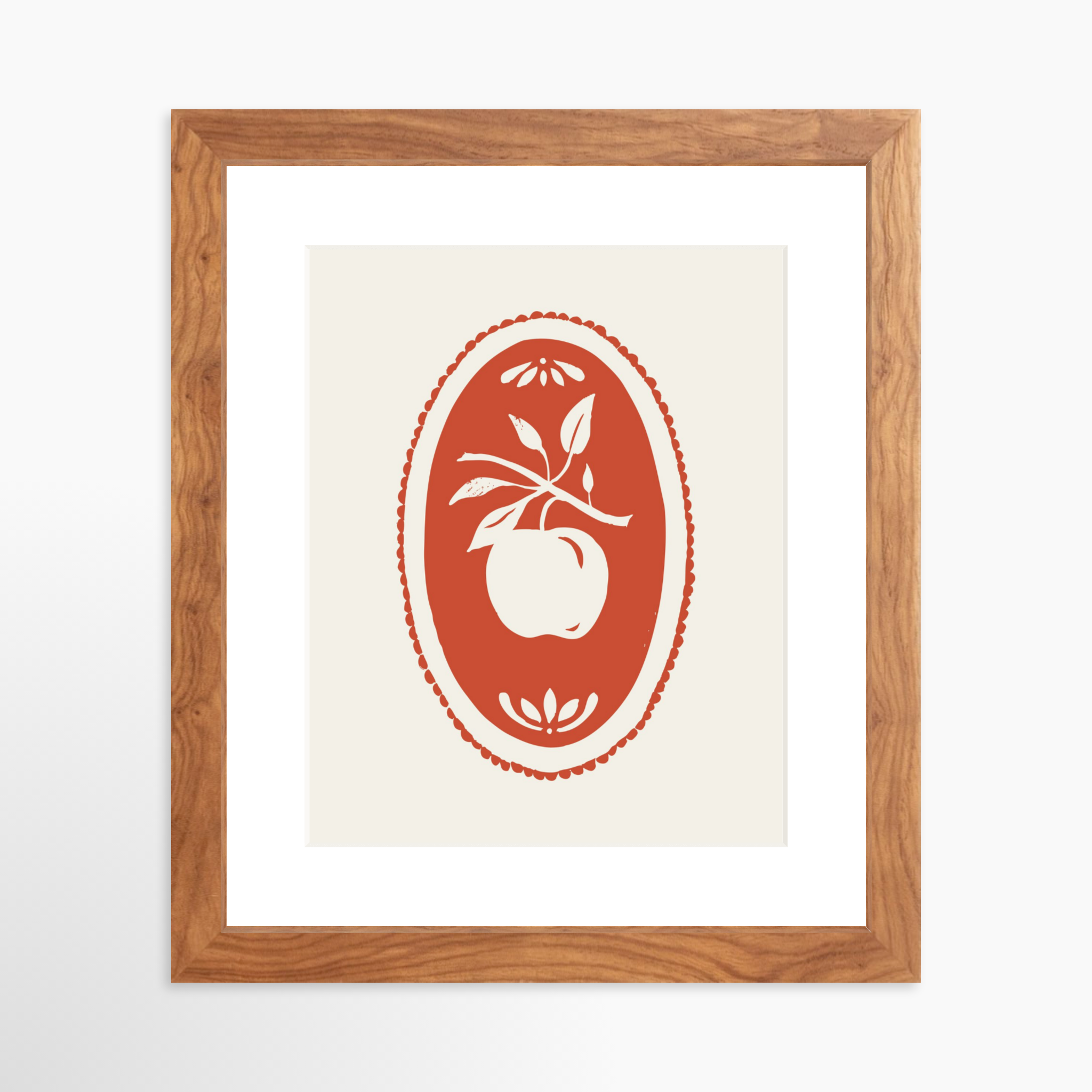 8x10 / Light Walnut Frame + White Mat