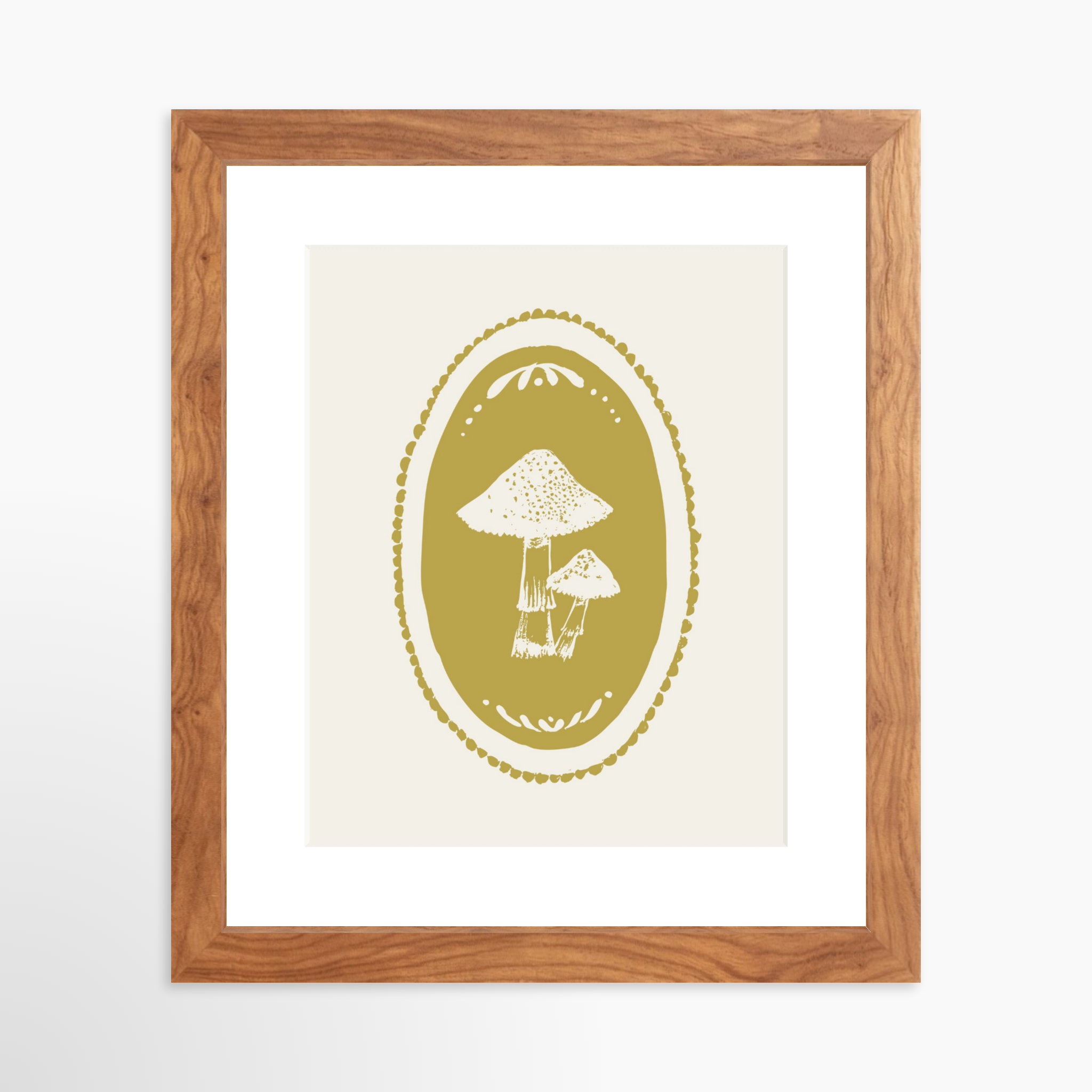 8x10 / Light Walnut Frame + White Mat