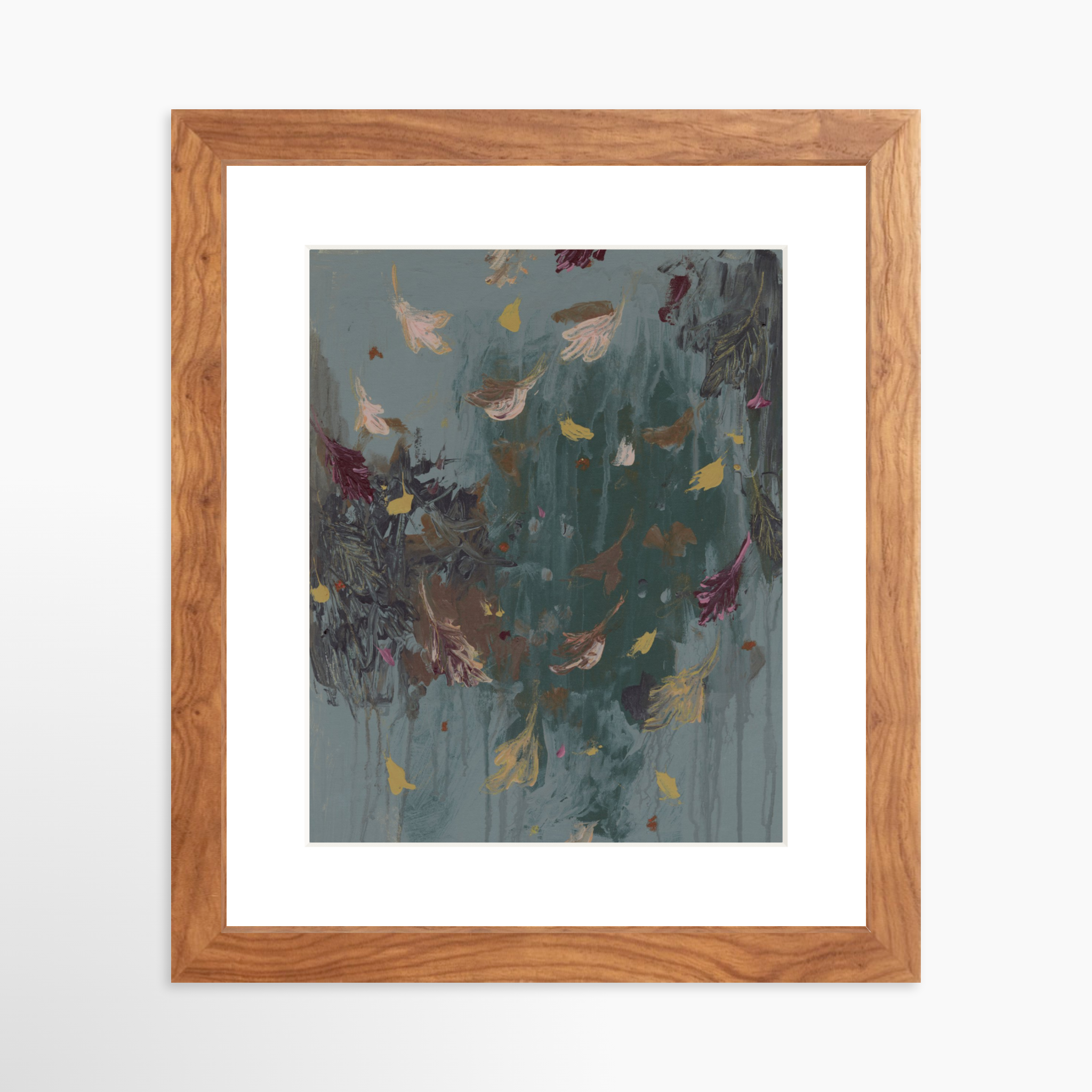 8x10 / Light Walnut Frame + White Mat