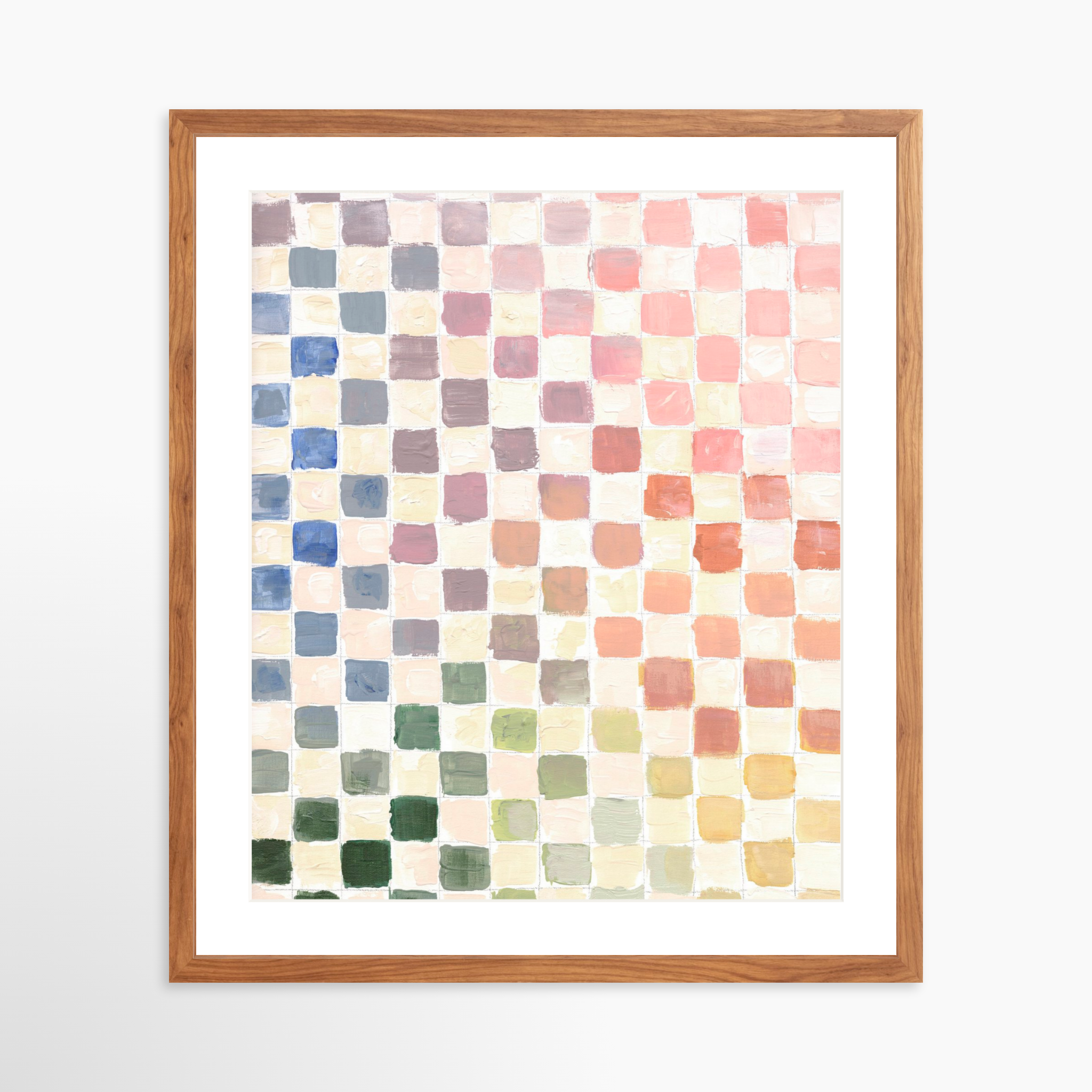 20x25 / Light Walnut Frame + White Mat