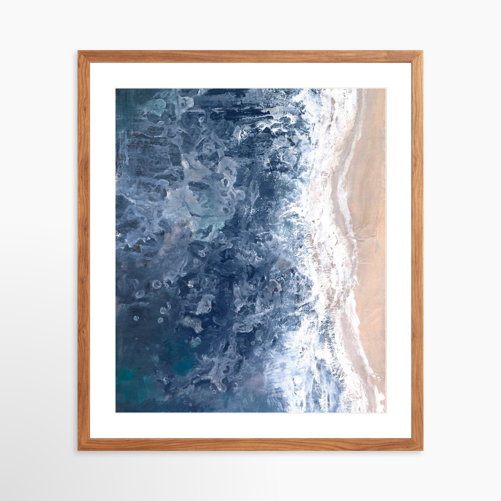 20x25 / Light Walnut Frame + White Mat