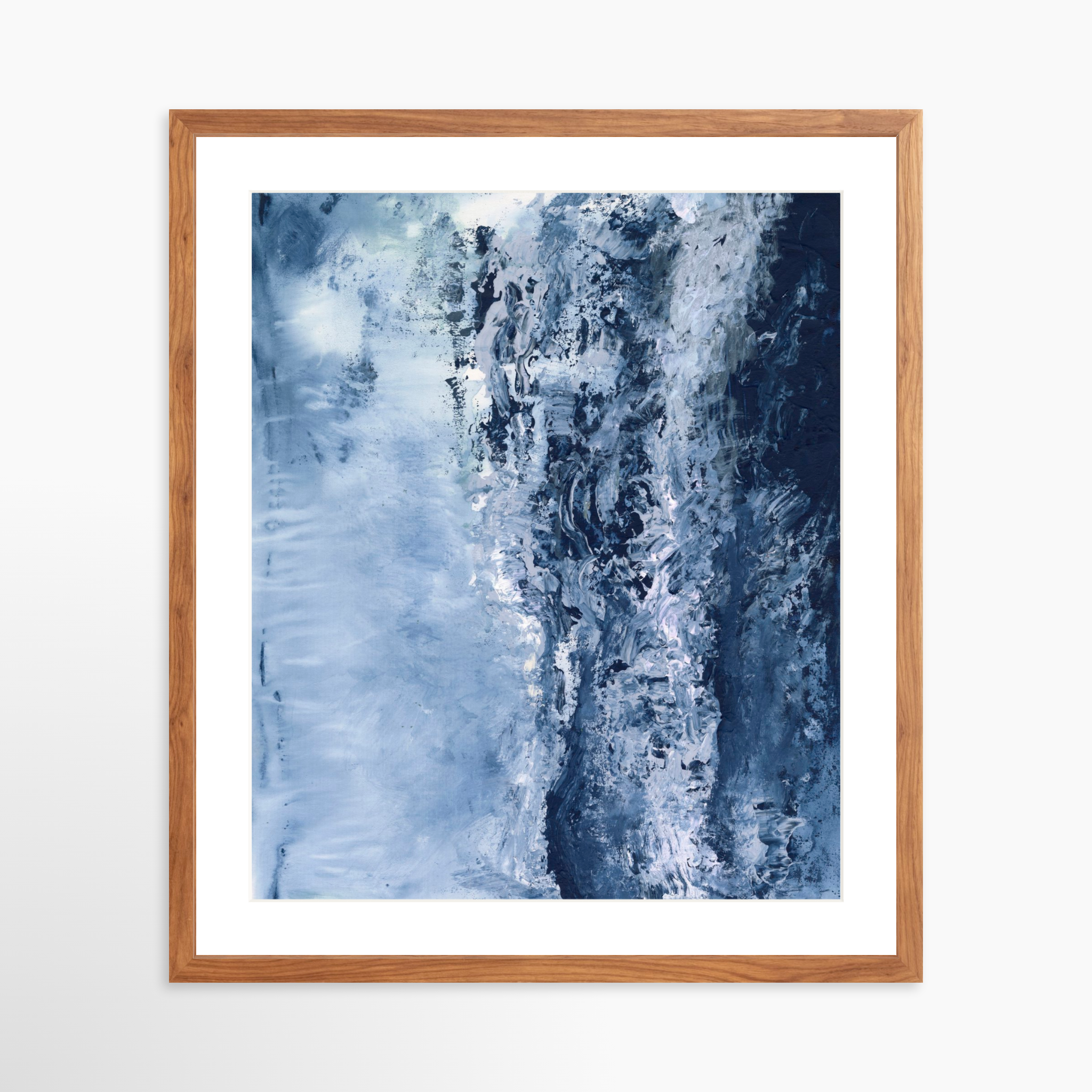 20x25 / Light Walnut Frame + White Mat