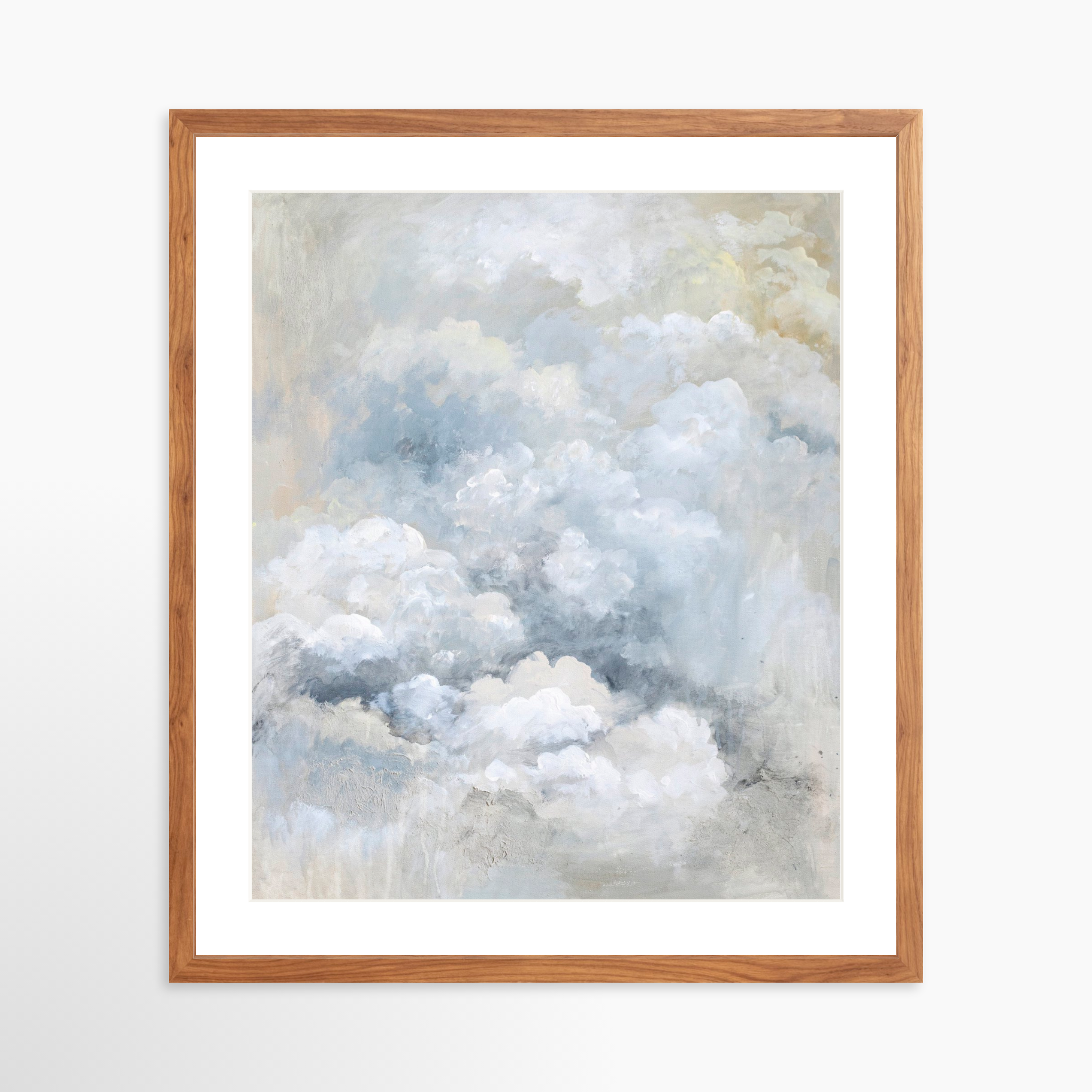 20x25 / Light Walnut Frame + White Mat