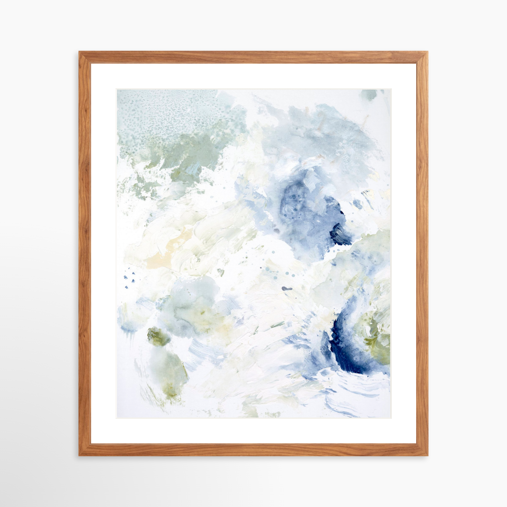 20x25 / Light Walnut Frame + White Mat