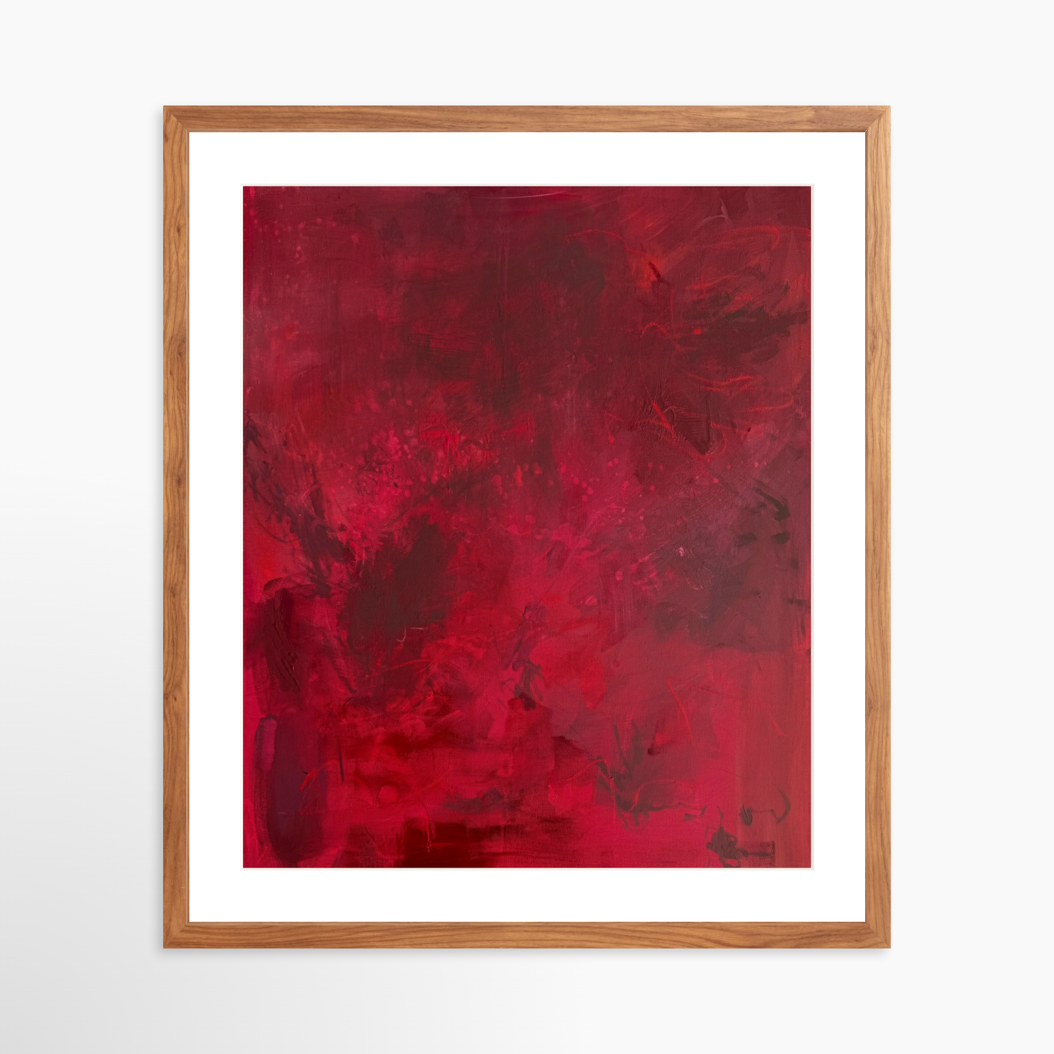 20x25 / Light Walnut Frame + White Mat