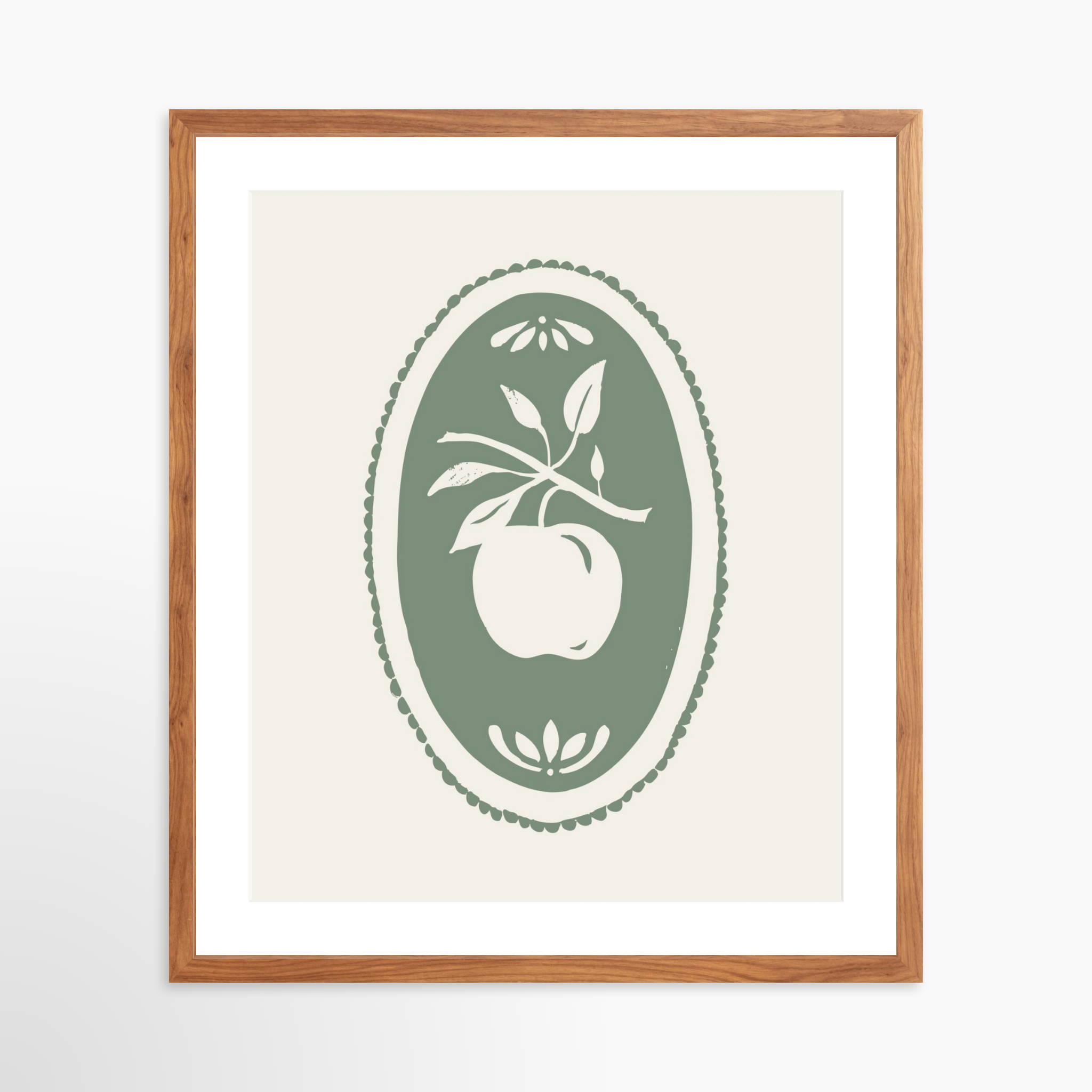 20x24 / Light Walnut Frame + White Mat