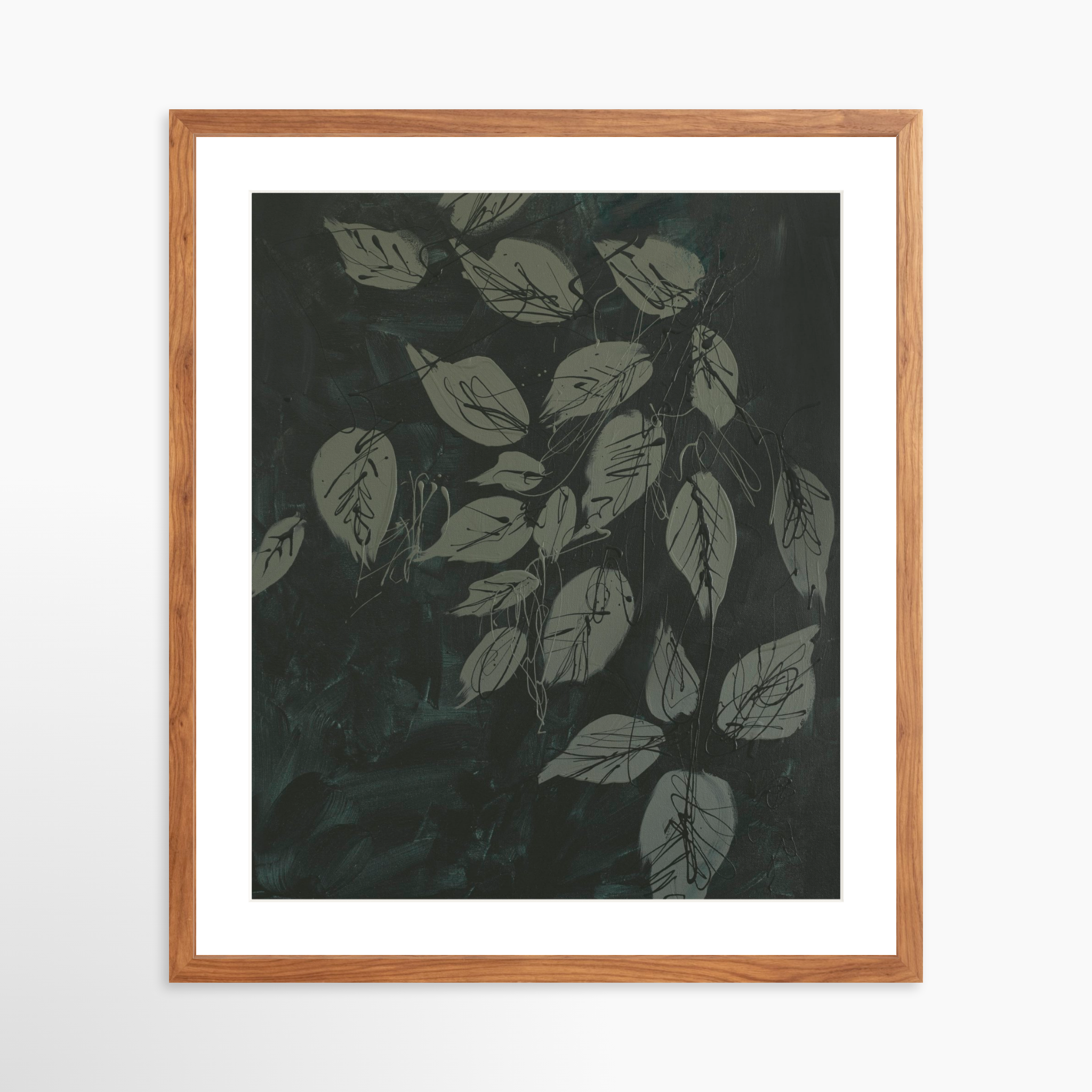 20x25 / Light Walnut Frame + White Mat