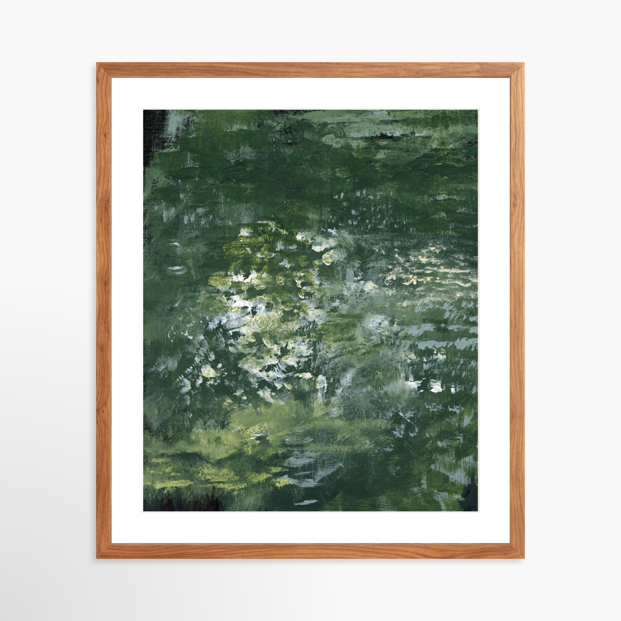 20x25 / Light Walnut Frame + White Mat