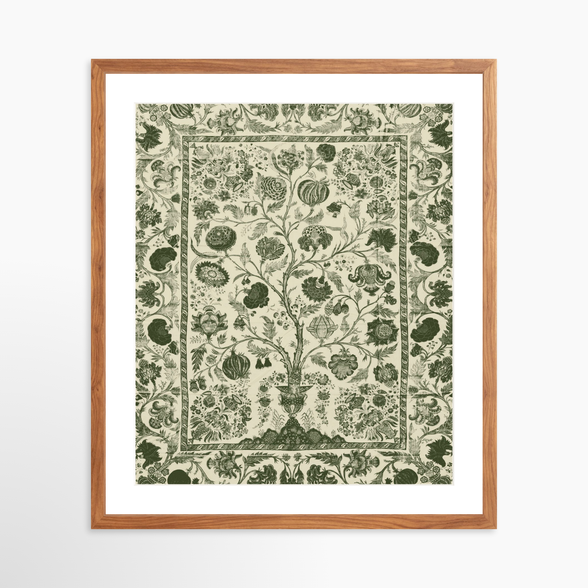 20x25 / Light Walnut Frame + White Mat