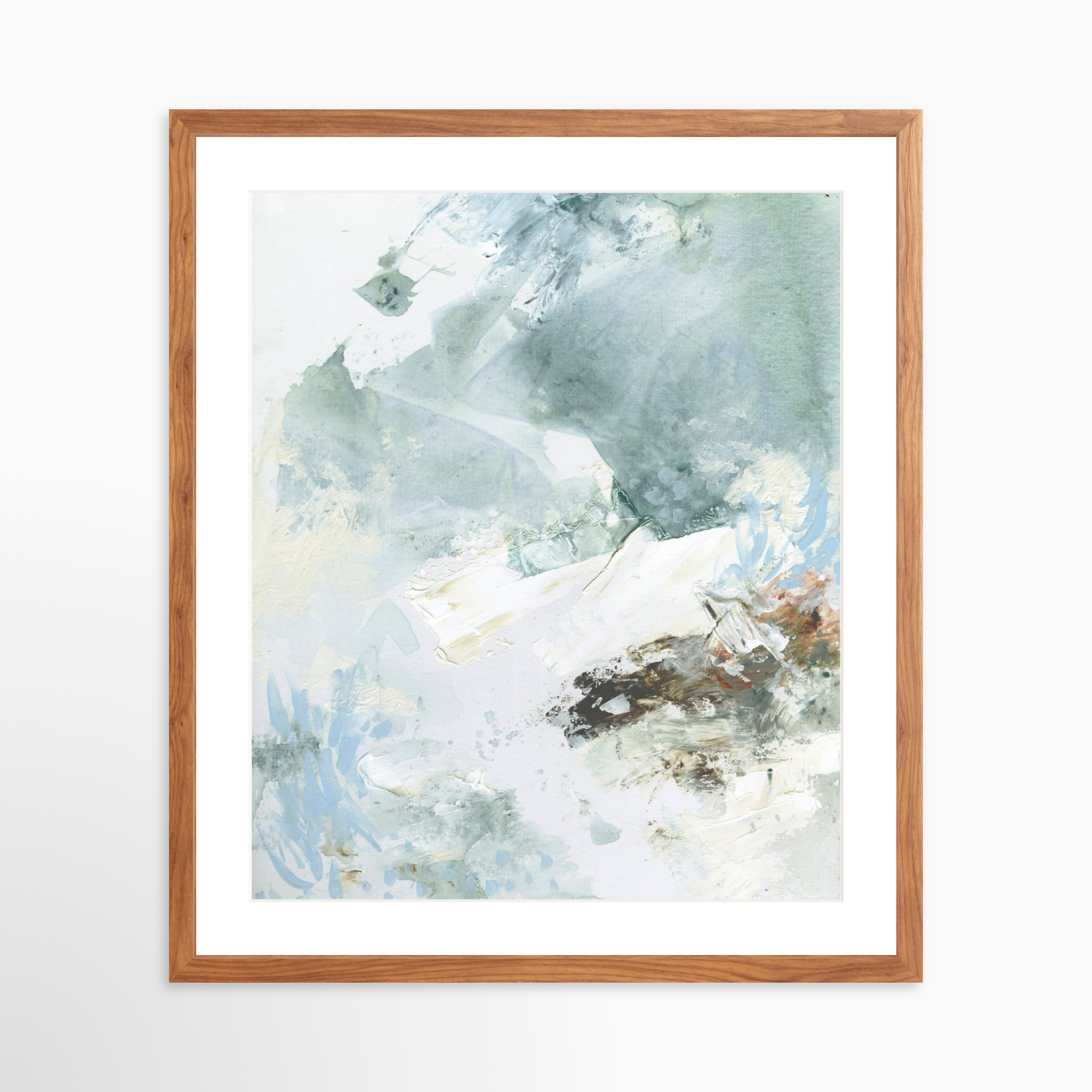 20x25 / Light Walnut Frame + White Mat