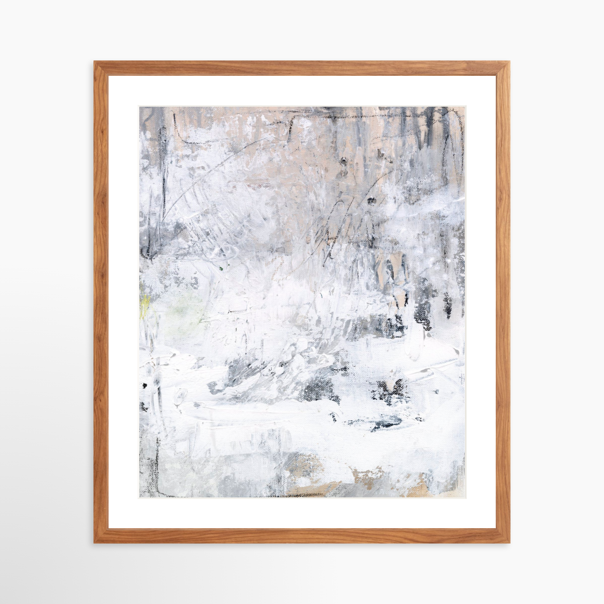 20x25 / Light Walnut Frame + White Mat