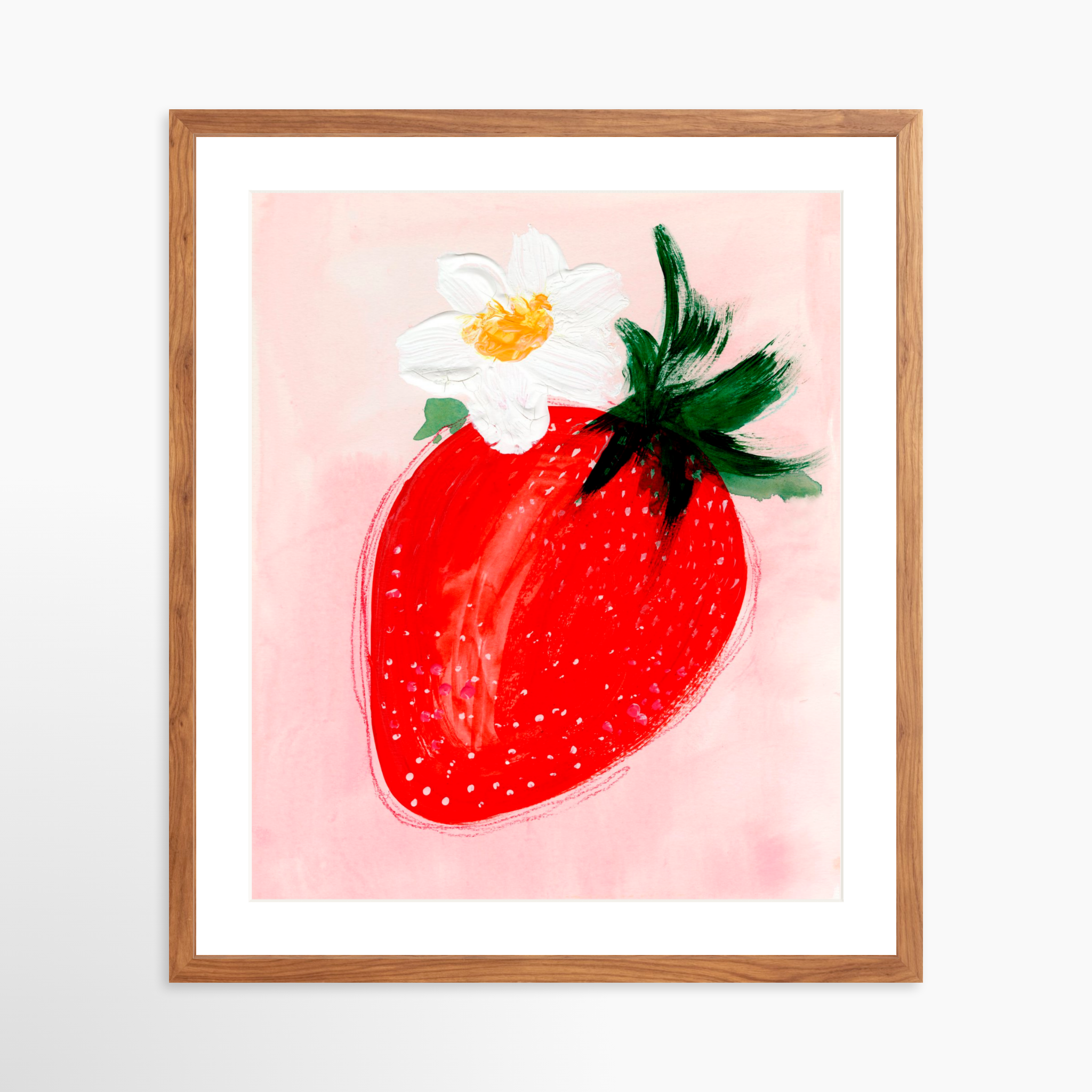 20x25 / Light Walnut Frame + White Mat