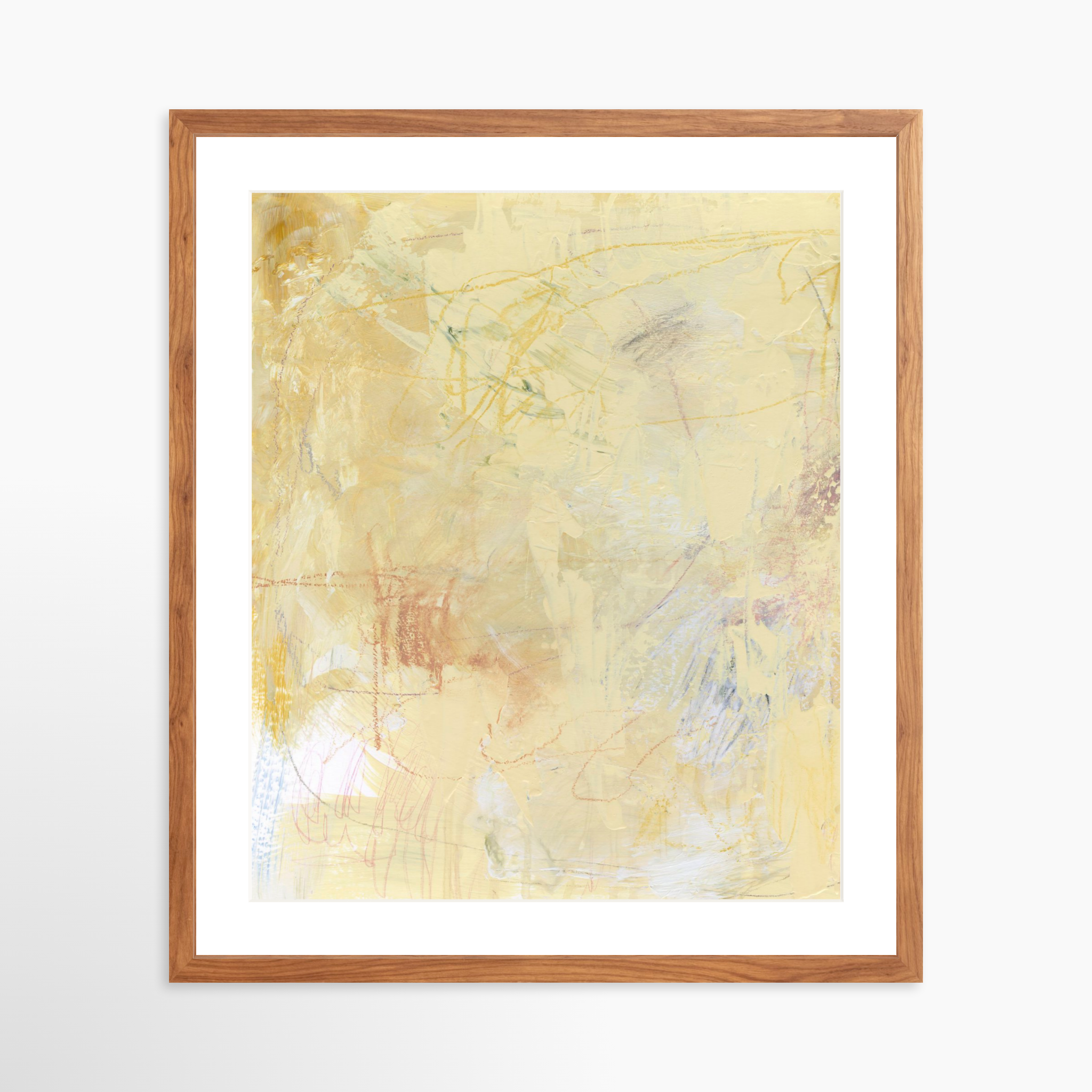 20x25 / Light Walnut Frame + White Mat