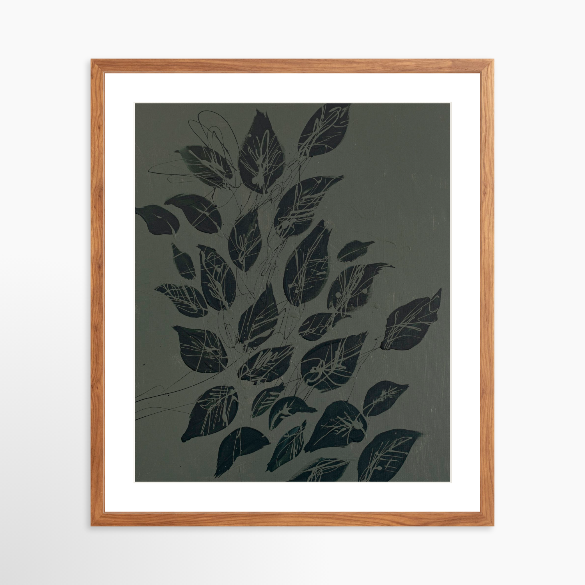 20x25 / Light Walnut Frame + White Mat