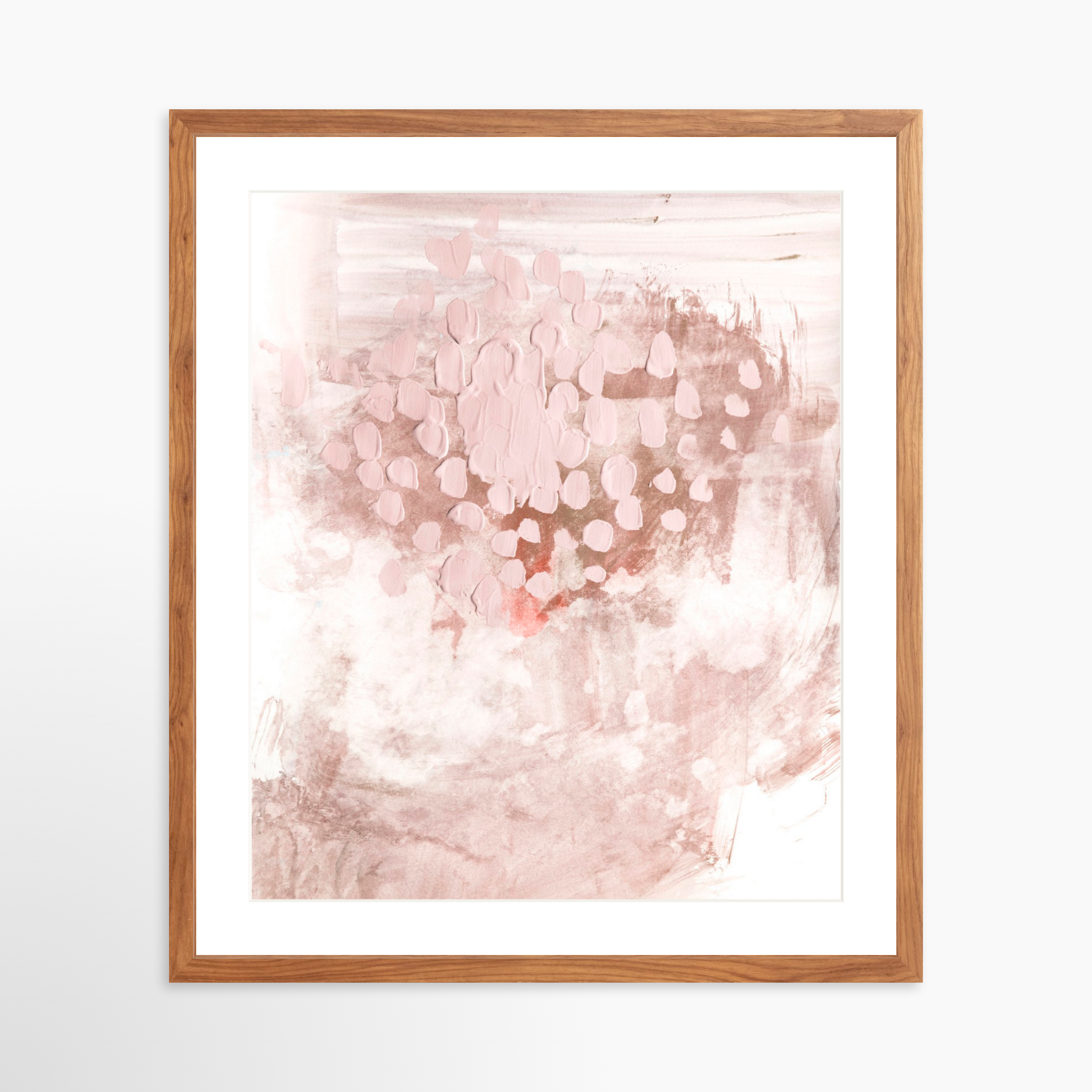 20x25 / Light Walnut Frame + White Mat