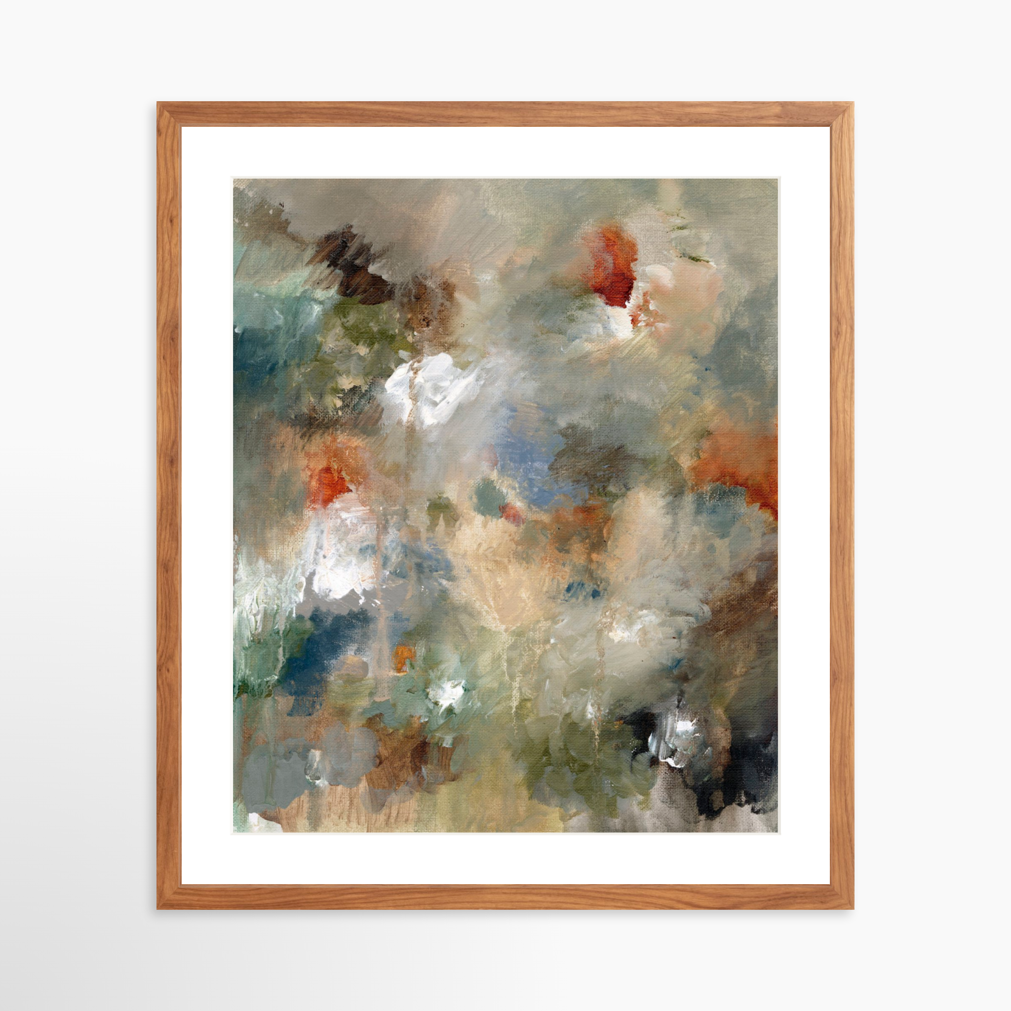 20x25 / Light Walnut Frame + White Mat