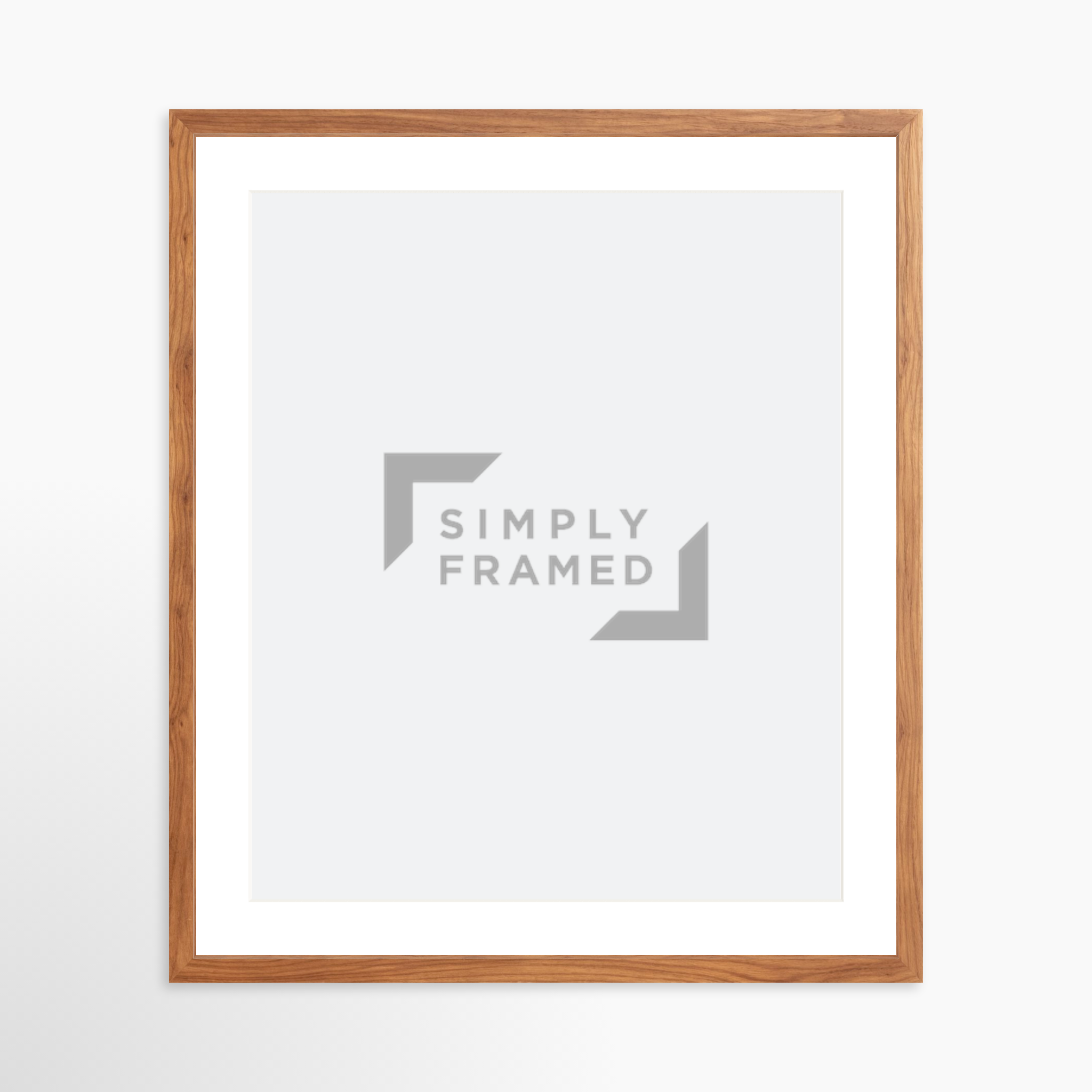 20x25 / Light Walnut Frame + White Mat