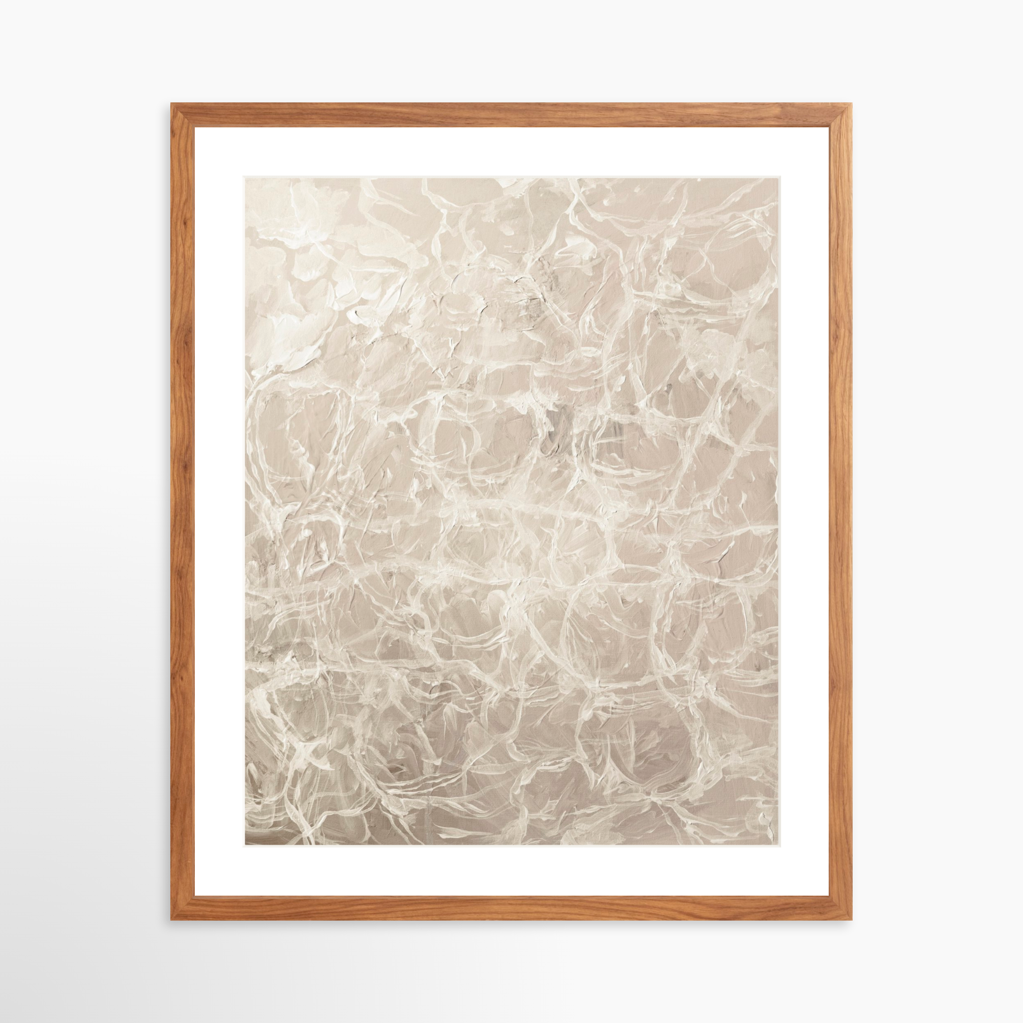 20x25 / Light Walnut Frame + White Mat