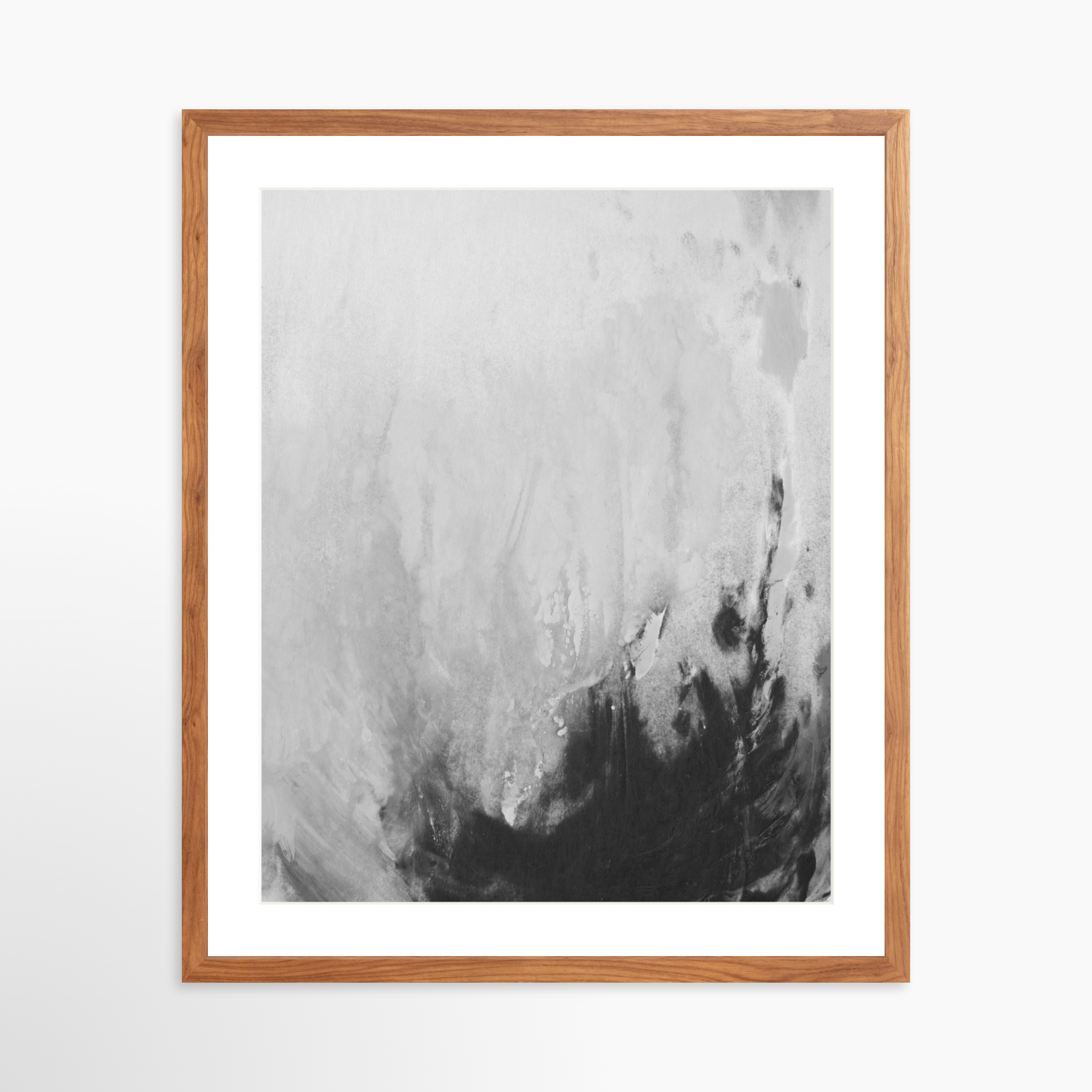 20x25 / Light Walnut Frame + White Mat