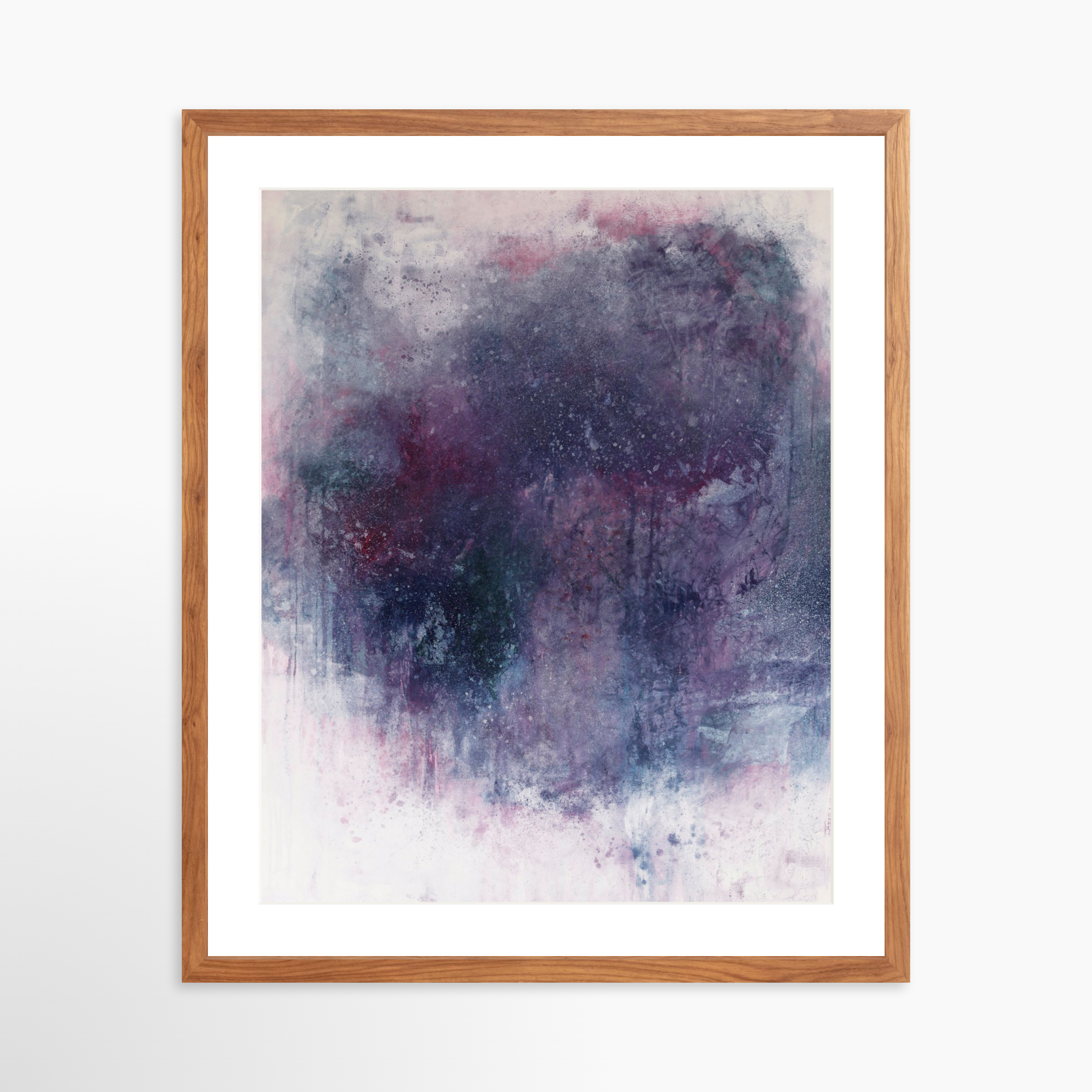 20x25 / Light Walnut Frame + White Mat