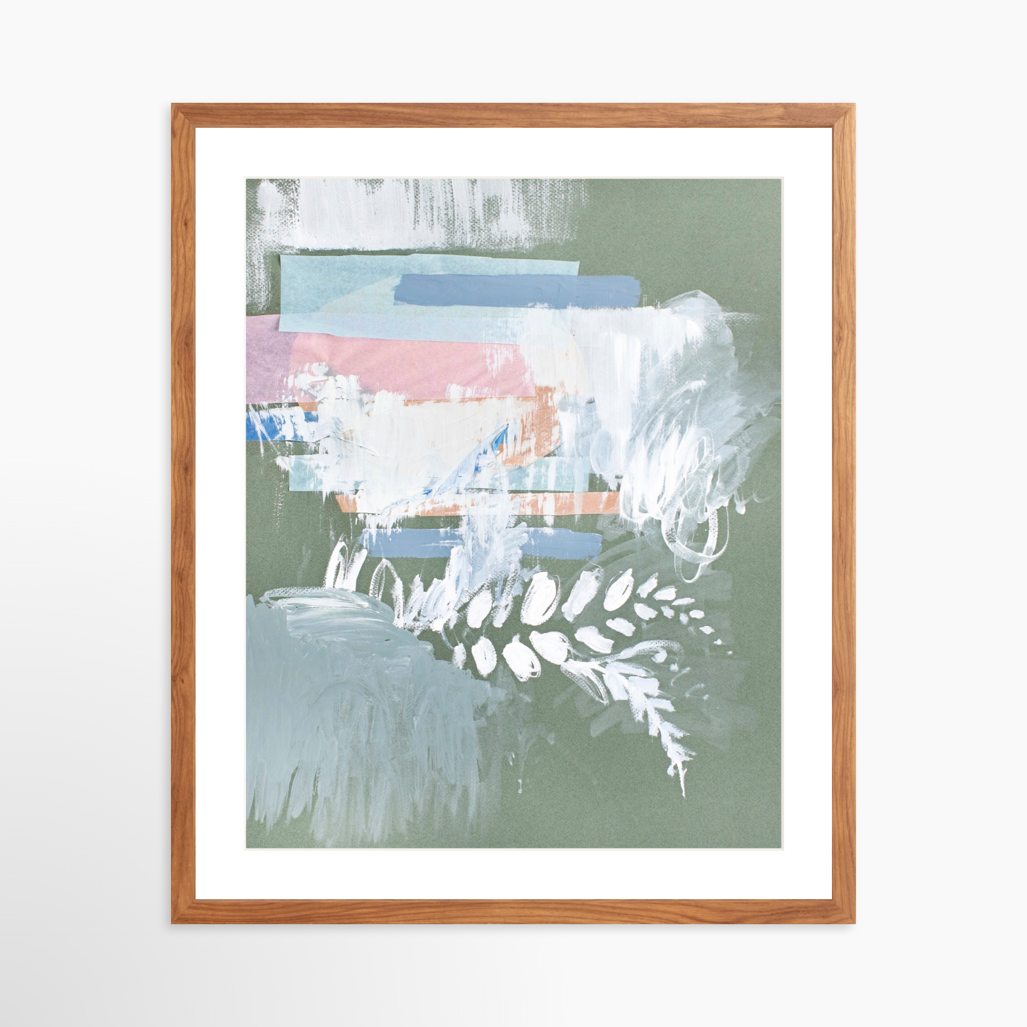 20x25 / Light Walnut Frame + White Mat