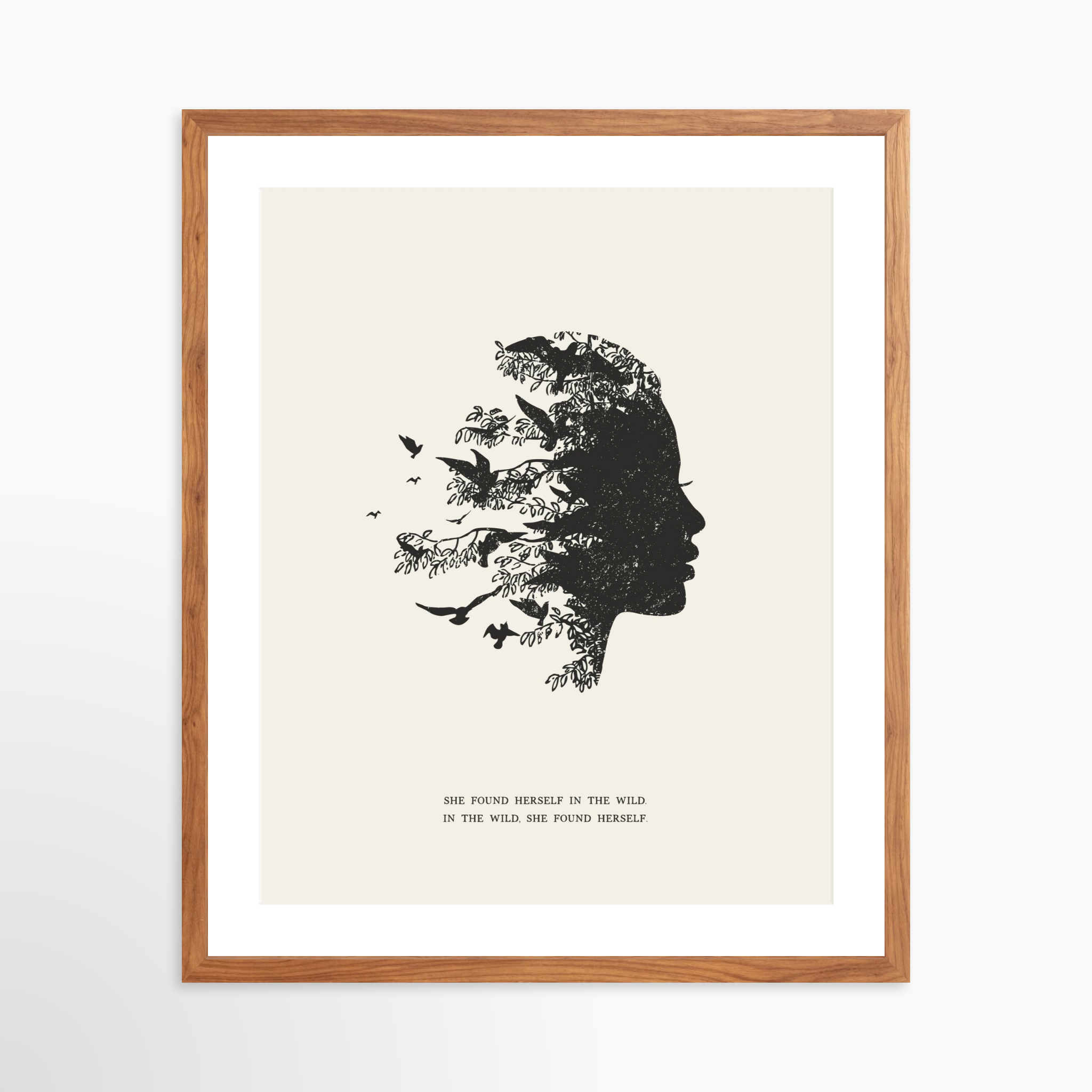 20x25 / Light Walnut Frame + White Mat