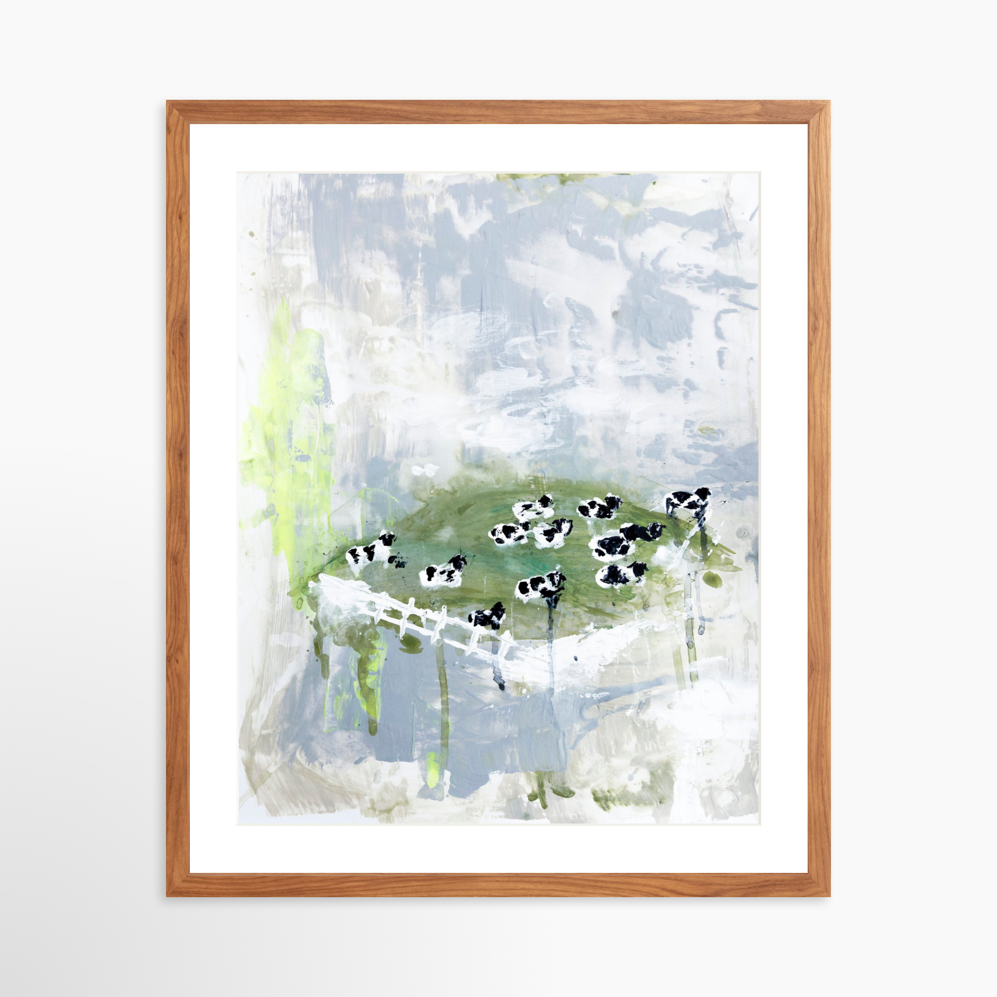 20x25 / Light Walnut Frame + White Mat