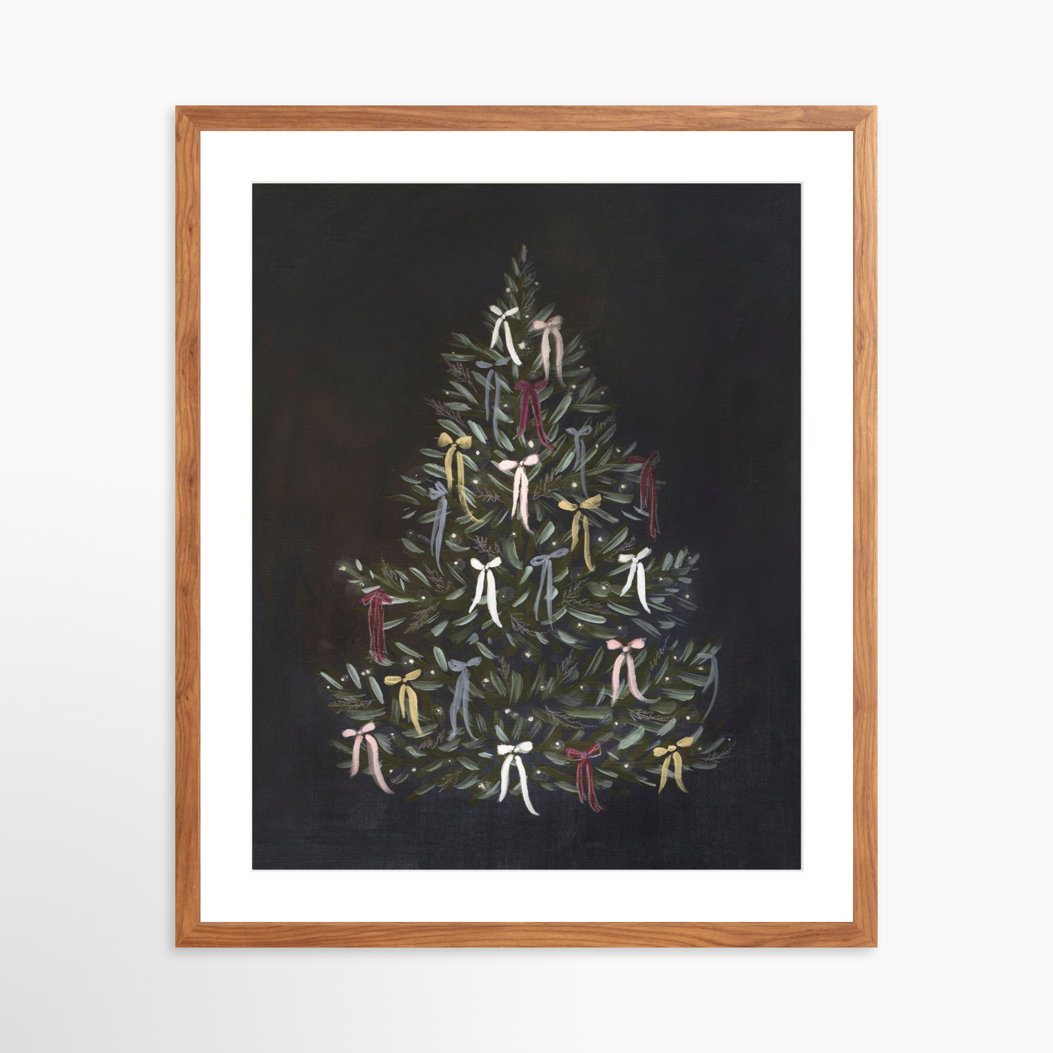 20x25 / Light Walnut Frame + White Mat