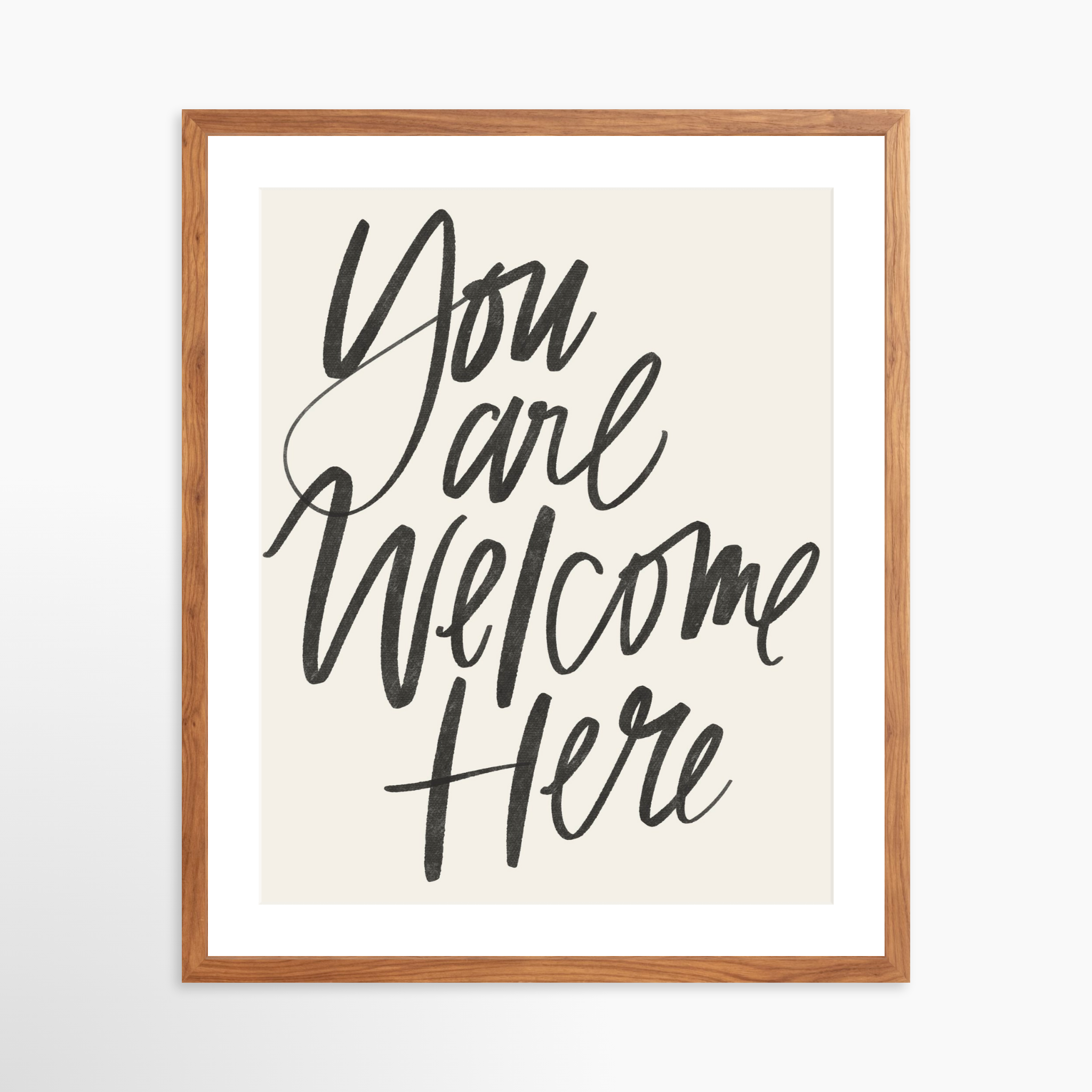 20x25 / Light Walnut Frame + White Mat