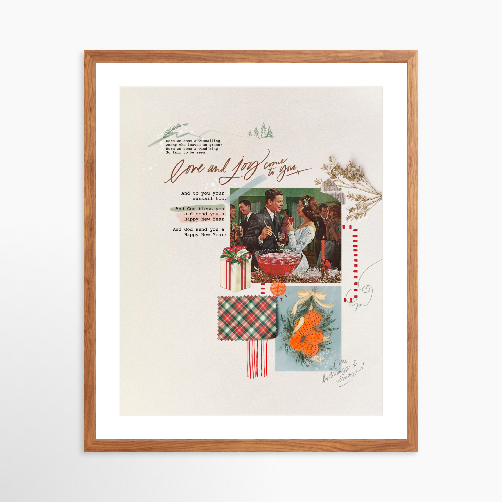 20x25 / Light Walnut Frame + White Mat
