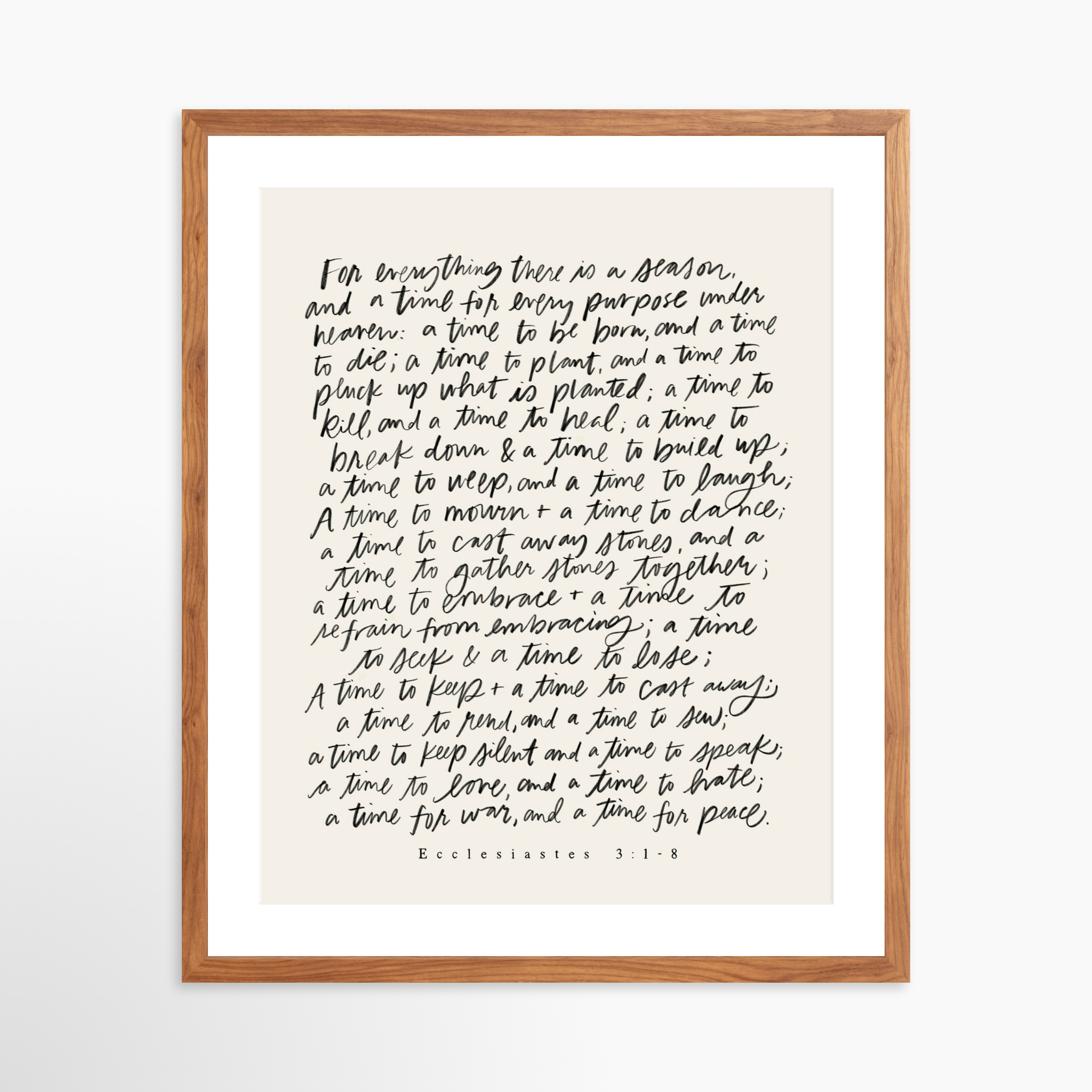 20x25 / Light Walnut Frame + White Mat